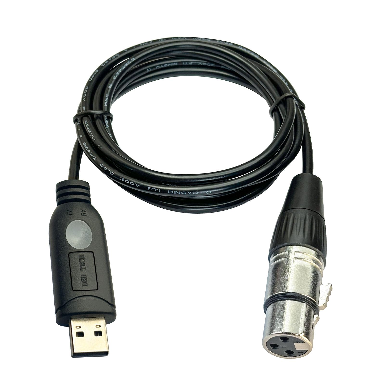 DSD TECH SH-AU20A USB to XLR Cable (5.9FT) - Professional Audio Cable for Dynamic Microphones Like Shure - Perfect for Podcasting, Live Streaming & Home Recording Studios