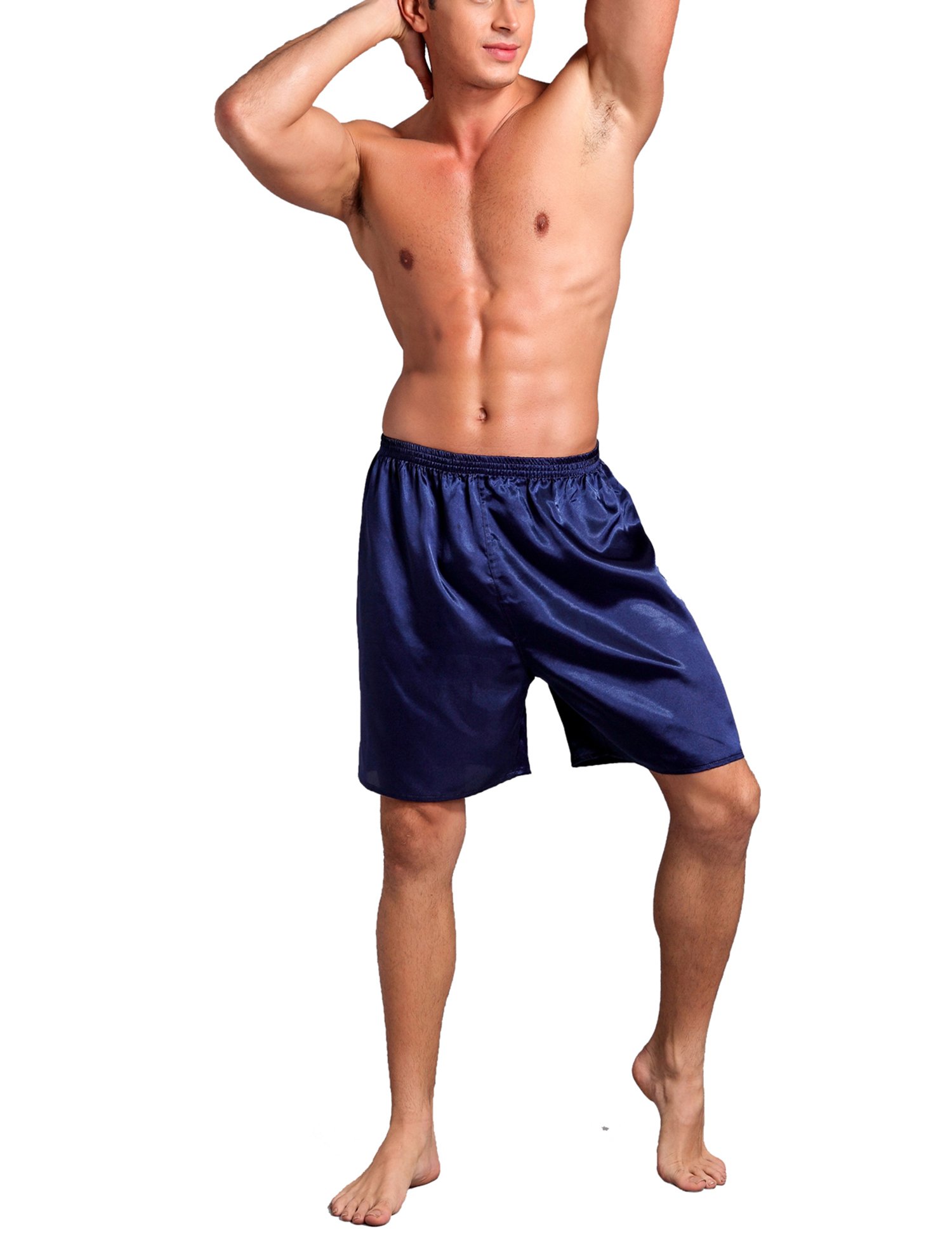 Men's Satin Sleep Shorts 2-Pack - Soft Lounge Shorts for Comfortable Sleep & Relaxation at Home