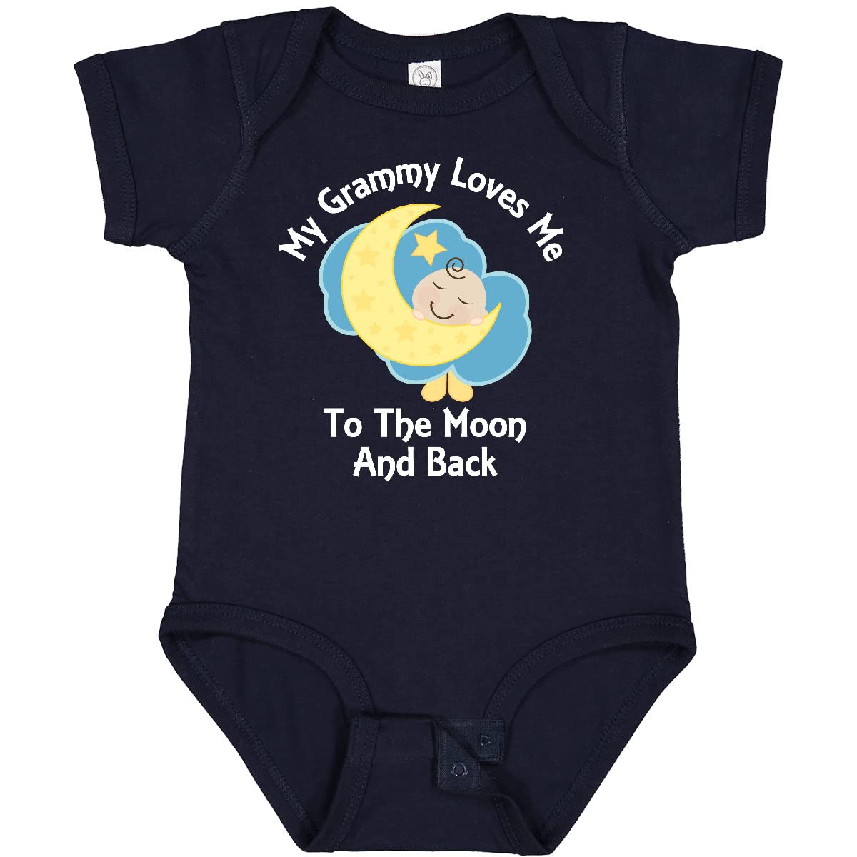 Inktastic Grammy Loves Me Moon and Back Baby Bodysuit - Cute Infant Onesie for Grandparents Gift - Perfect for Family Photos, Holidays & Special Occasions