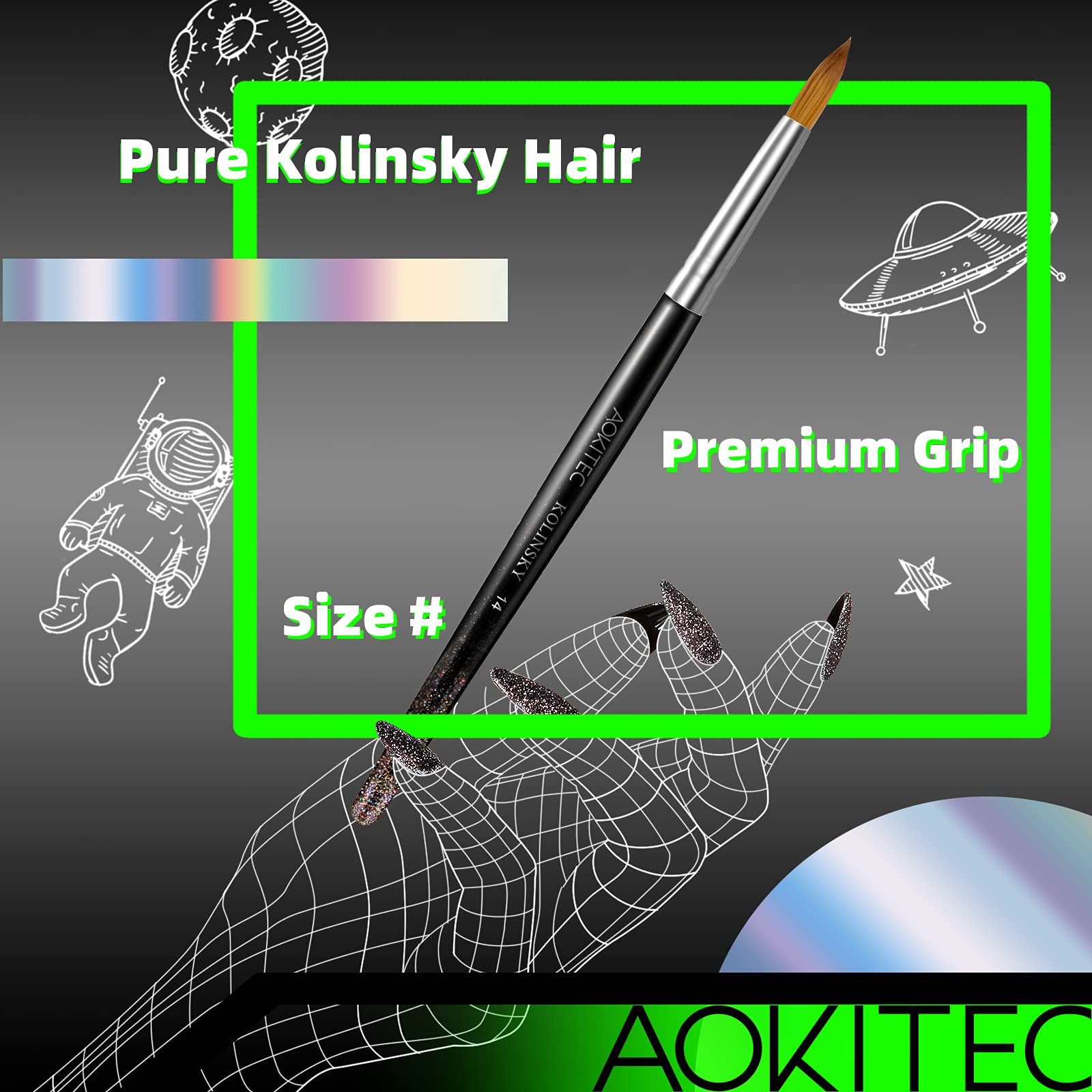 Premium Kolinsky Acrylic Nail Brush #12 - Professional Oval Nail Art Brush for Acrylic Powder Application | Perfect for Salon Manicures, DIY Nail Extensions & Gel Polish Designs