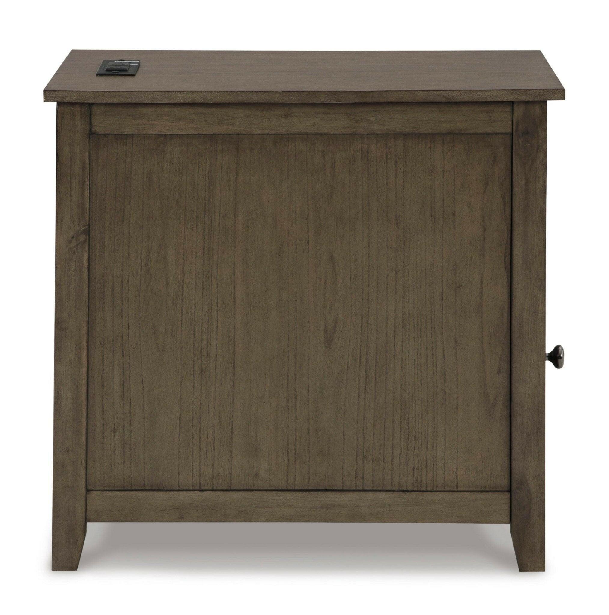 Treytown Gray Chairside End Table T300 217 - Modern Side Table for Living Room, Bedroom & Office - Small Accent Table with Storage Shelf