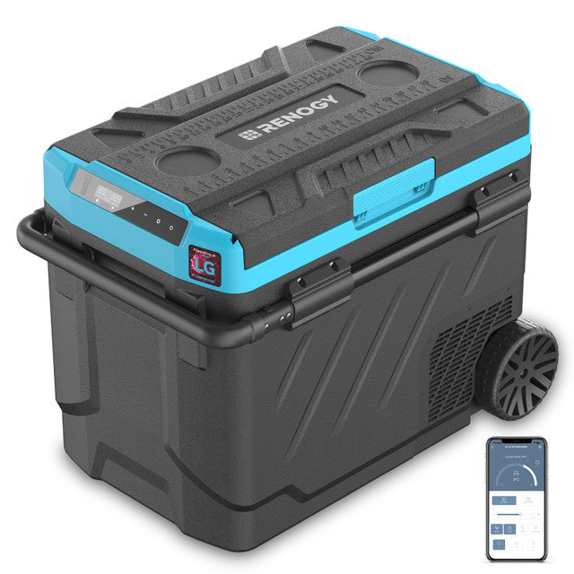 Renogy 42 Quart (40L) Portable Refrigerator - 12V/24V DC & 110-240V AC Car Fridge for Camping, Road Trips, RV, and Outdoor Adventures