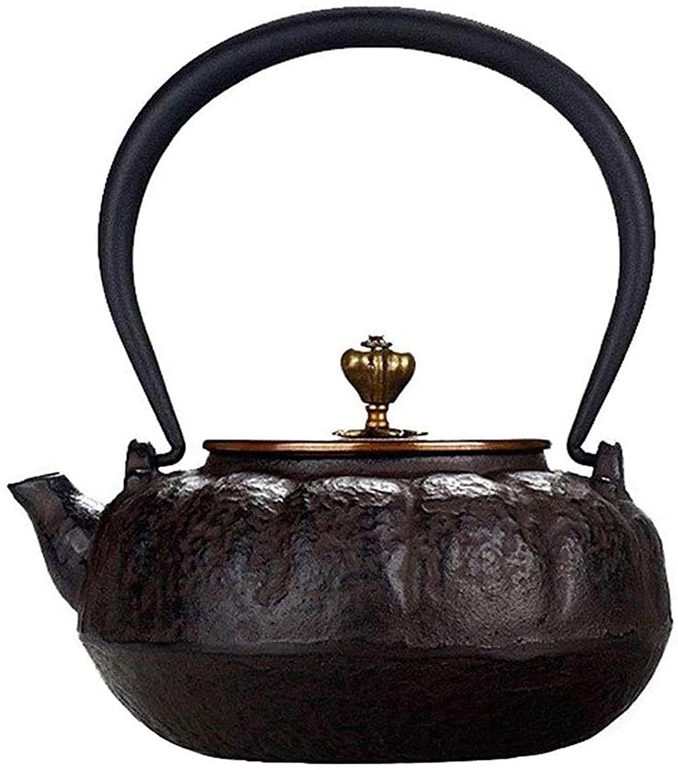 Premium Japanese Cast Iron Teapot with Infuser - 600ml/20oz Black Tetsubin Tea Kettle with Copper Lid - Rust-Resistant for Electric & Ceramic Stoves - Perfect for Matcha, Herbal Tea & Home Decor