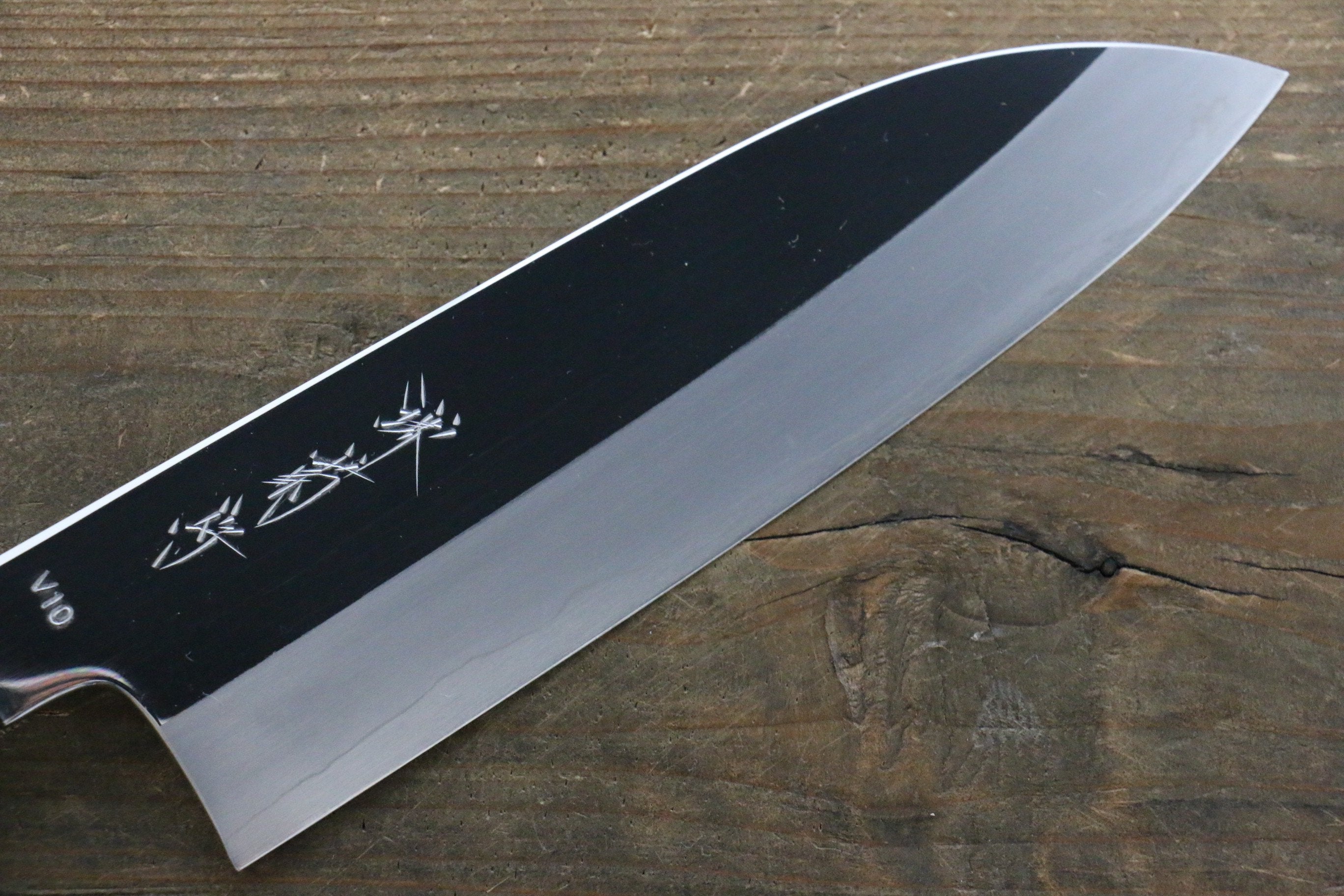 Premium Kikumori VG10 Santoku Knife 180mm - Japanese Chef Knife with Mirrored Finish & Ebony Handle - Perfect for Slicing, Dicing, and Chopping Vegetables, Meat, and Fish