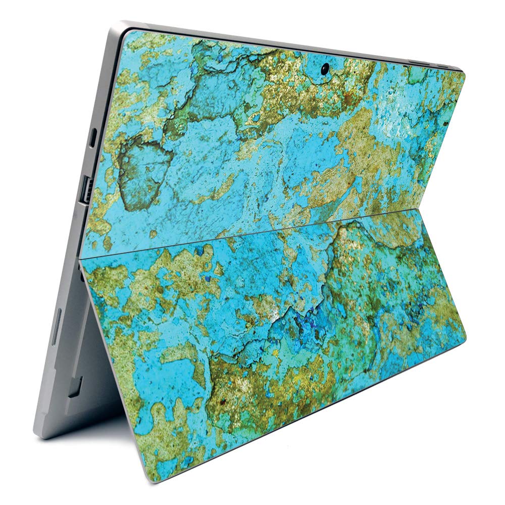 Premium Carbon Fiber Skin for Microsoft Surface Pro 7 - Teal Marble Design | Textured Protective Cover | Easy Application & Removal | Made in USA | Perfect for Work, Travel & School Protection