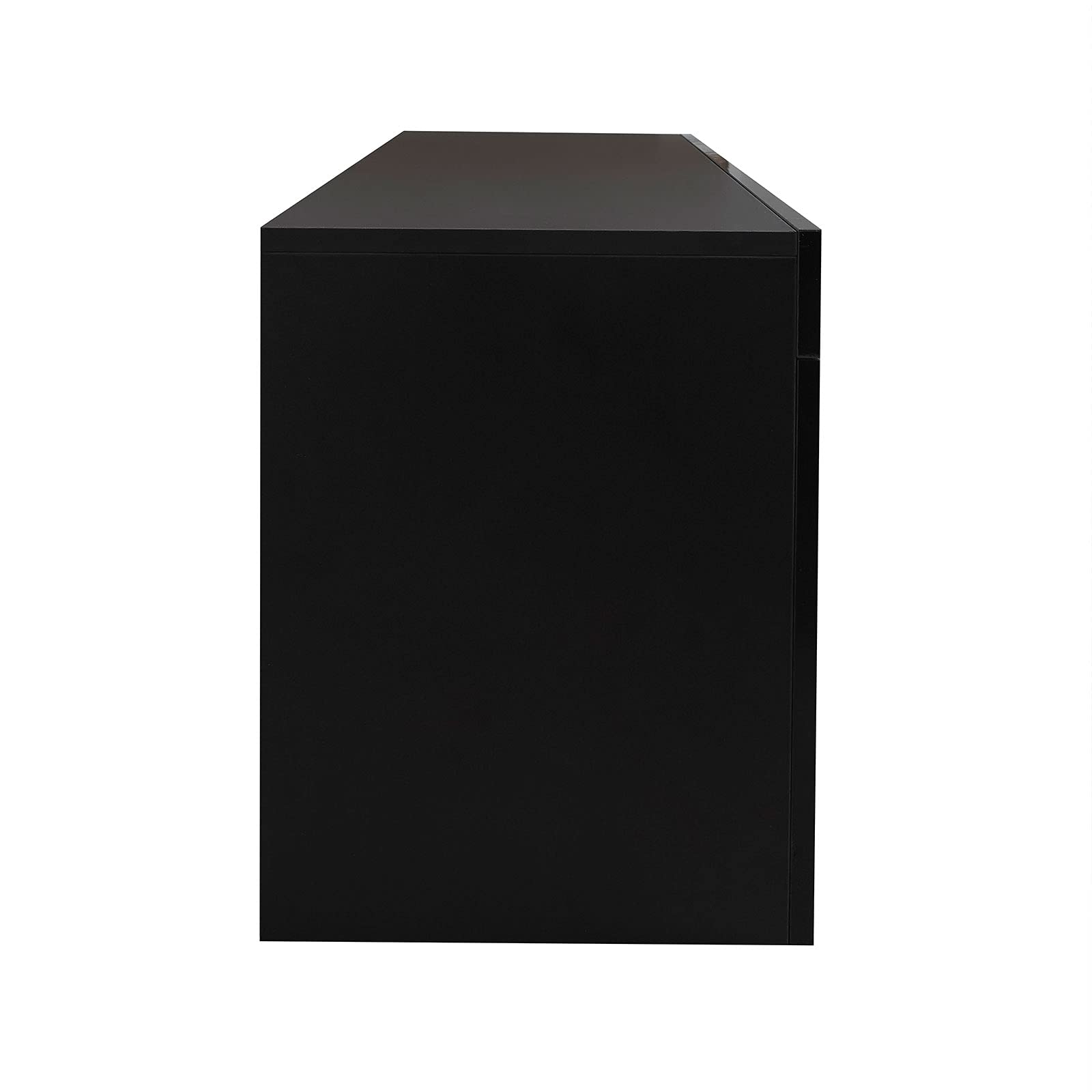 Modern Black TV Stand with LED RGB Lights & Remote Control - Entertainment Center with Storage Drawers for Living Room, Lounge - Perfect for Gaming Setups & Home Theater Systems