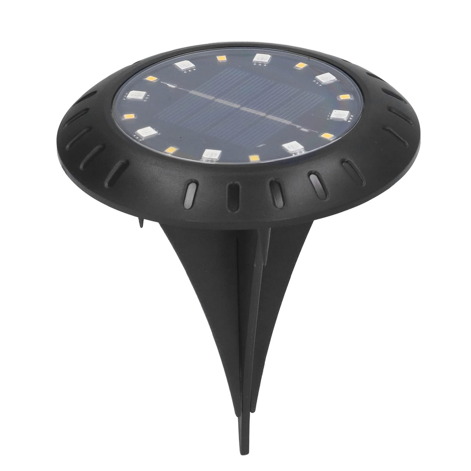 Solar Powered RGB LED Ground Lights - IP67 Waterproof Outdoor Landscape Lighting with Auto Charging - Warm White & Color Changing for Garden, Lawn, Pathway & Patio Decoration