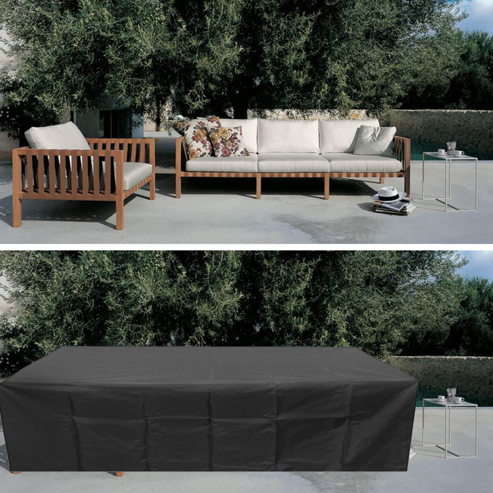 Waterproof Patio Furniture Covers 138x102x35in - UV Resistant Outdoor Table Covers for Garden, Deck & Backyard - Heavy Duty Snow & Rain Protection for Rectangular & Square Furniture - Perfect for All Seasons Use
