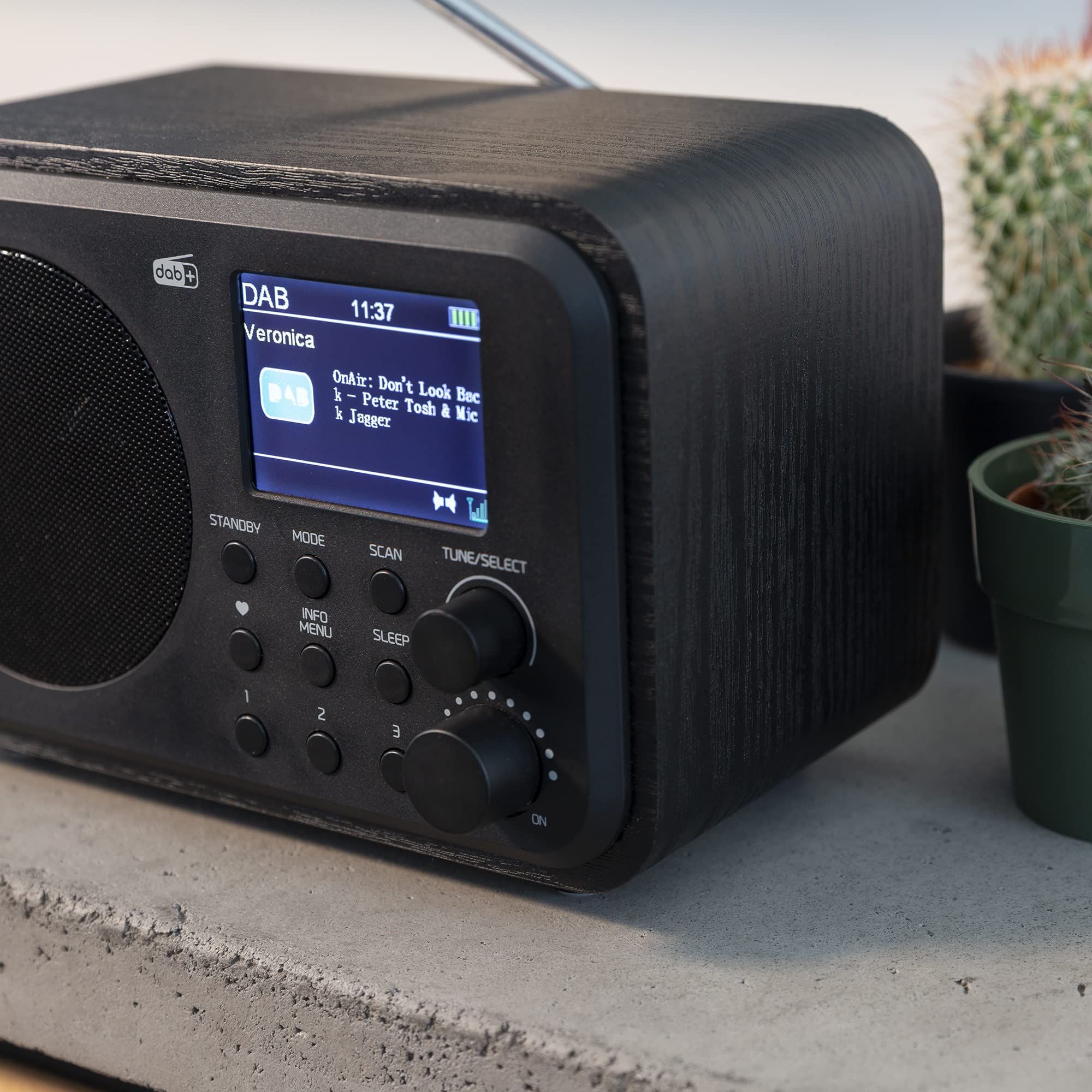 Audizio Milan Portable DAB/FM Radio with Bluetooth Speaker - Rechargeable Battery, 40 Preset Stations, Alarm Clock & Sleep Timer - Perfect for Home, Office, Travel and Outdoor Use (Black)