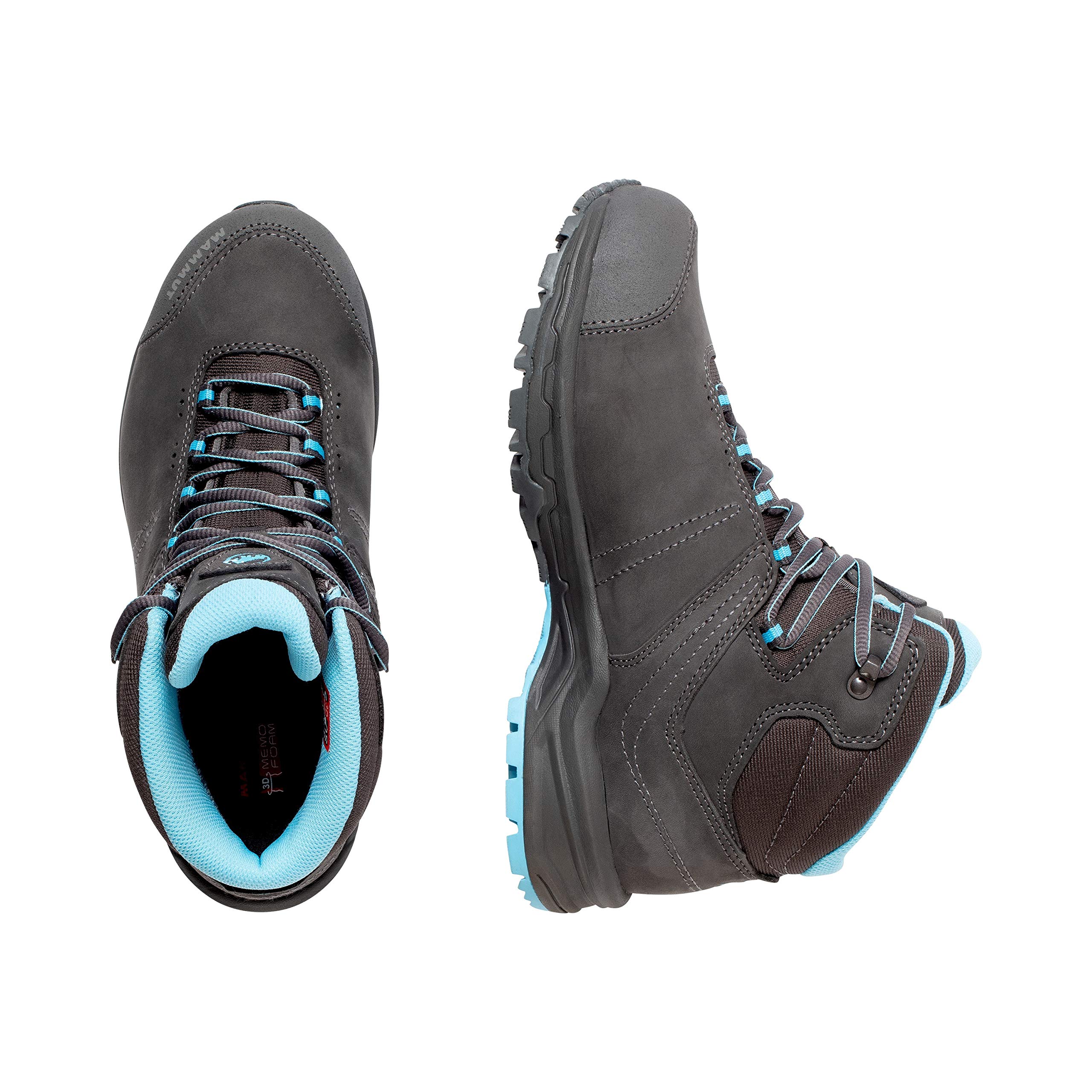 Mammut Women's High Rise Hiking Shoes - Lightweight Waterproof Grey Trail Running Shoes for Outdoor Adventures - Size 8 US - Perfect for Mountain Climbing, Backpacking & Hiking Trips