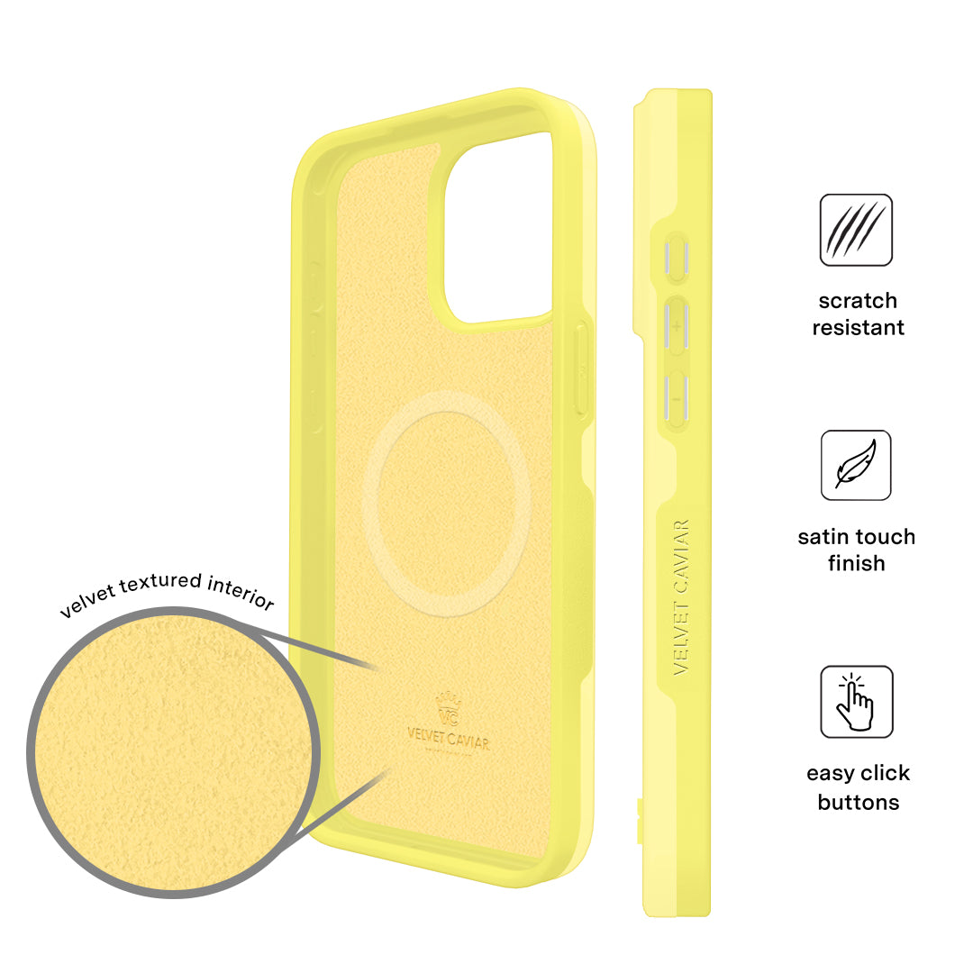 Butter Yellow iPhone Case - Soft Silicone Protective Cover for iPhone 13/14/15 - Slim Fit Shockproof Phone Case for Everyday Use & Travel