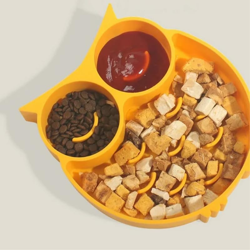 KittuPet Slow Feeder Dog Bowl - Interactive Elevated Dog Dish with Non-Slip Silicone Mat - Prevent Bloat & Overeating - Dishwasher Safe, No-Tip Design - Random Color (1 Piece) - Perfect for Fast Eaters & Digestive Health