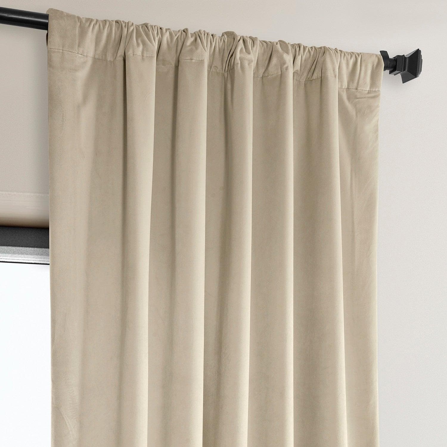 Luxury Angora Beige Plush Velvet Blackout Curtains for Bedroom & Hotel - Soundproof Thermal Insulated Drapes for Better Sleep & Privacy