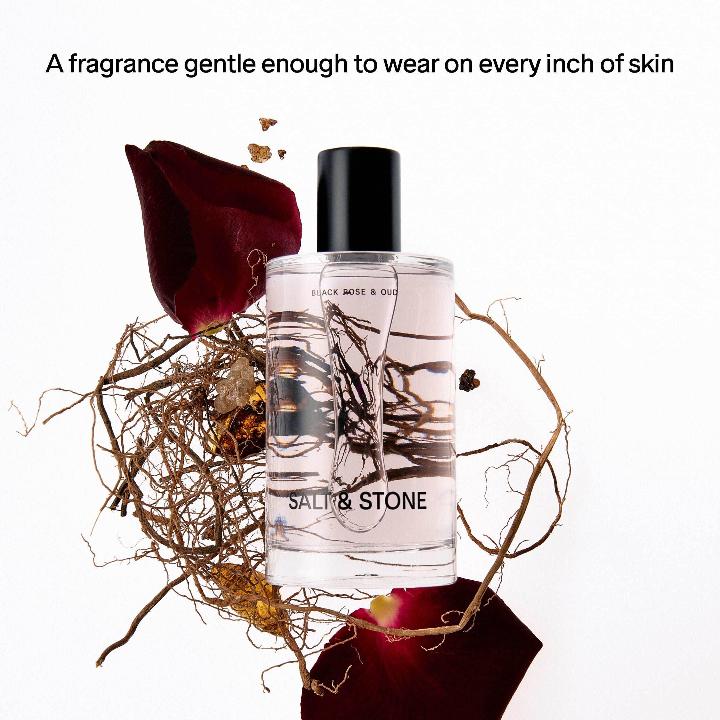 Salt & Stone Black Rose & Oud Body Mist and Natural Deodorant Set - Long-Lasting Fragrance & Odor Protection for Women | Perfect for Daily Use, Gym, Work & Travel