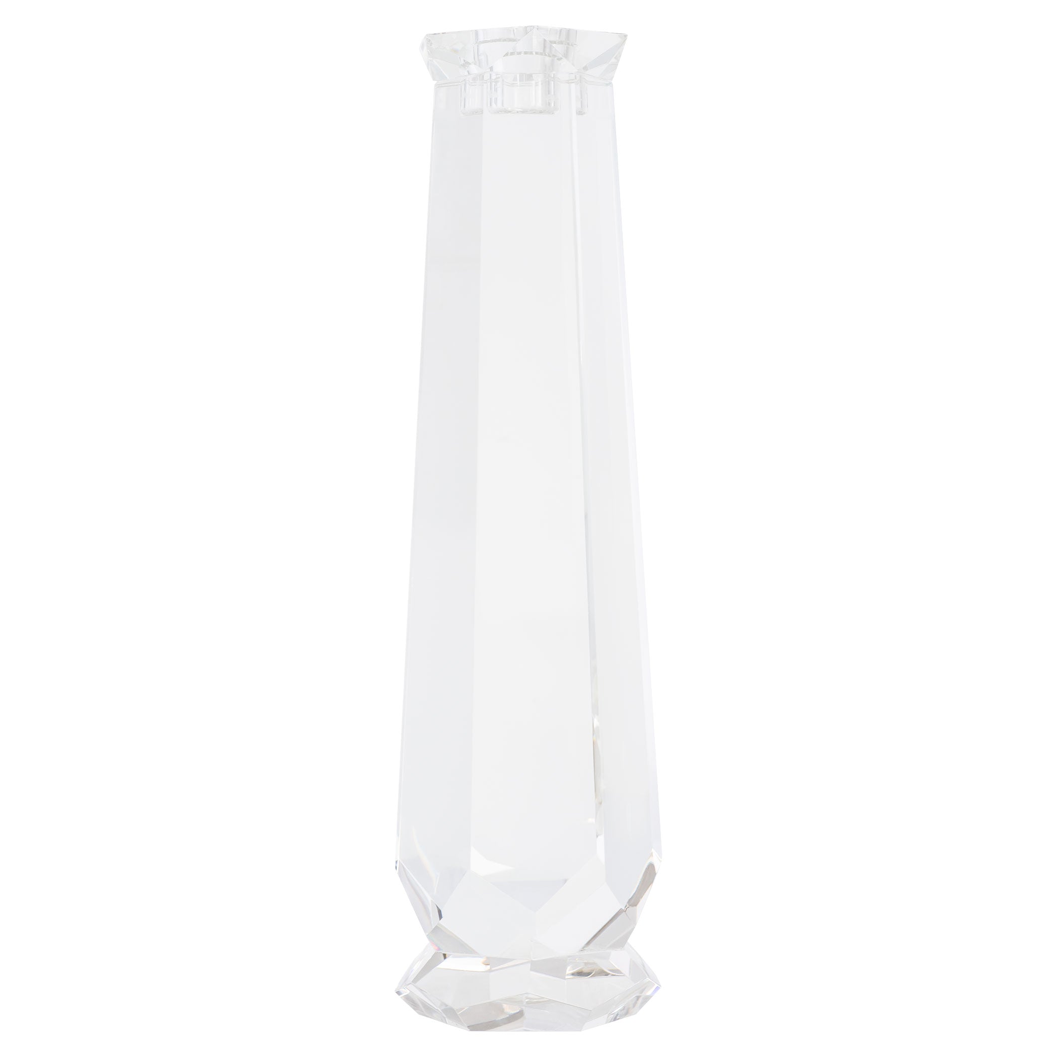 Cyan Design 11764 Faceted Clear Tall Glass Candle Holder - Elegant Home Decor for Dining Table, Wedding Centerpiece & Holiday Decorations