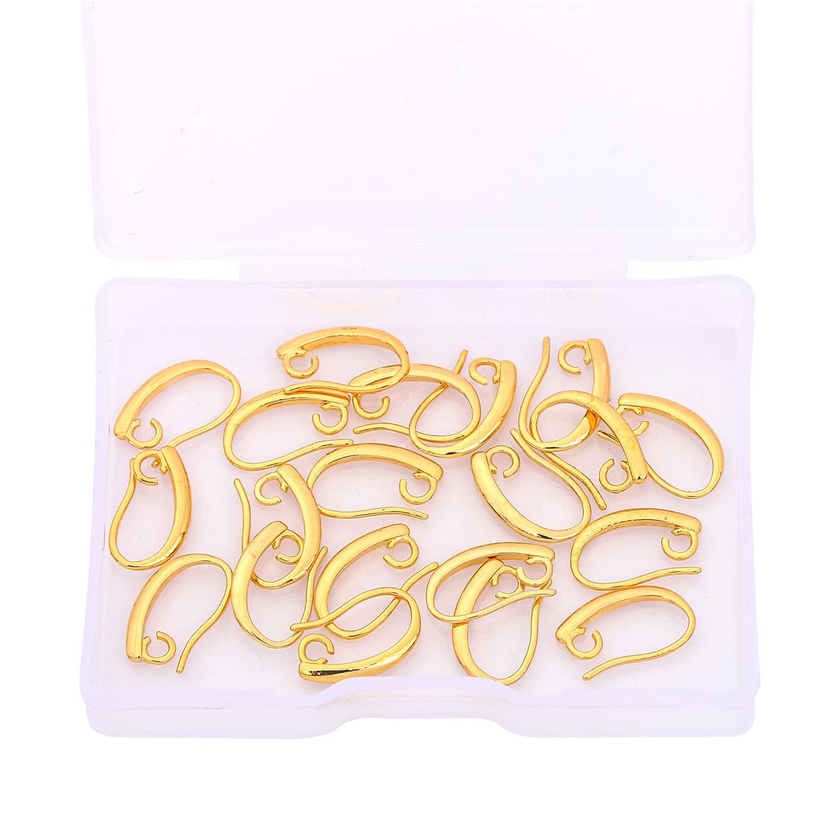 18K Gold Plated Earring Hooks 9x14mm - 20pcs Jewelry Making Supplies for DIY Earrings, Necklaces & Crafts | Perfect for Handmade Jewelry, Gift Making & Beading Projects