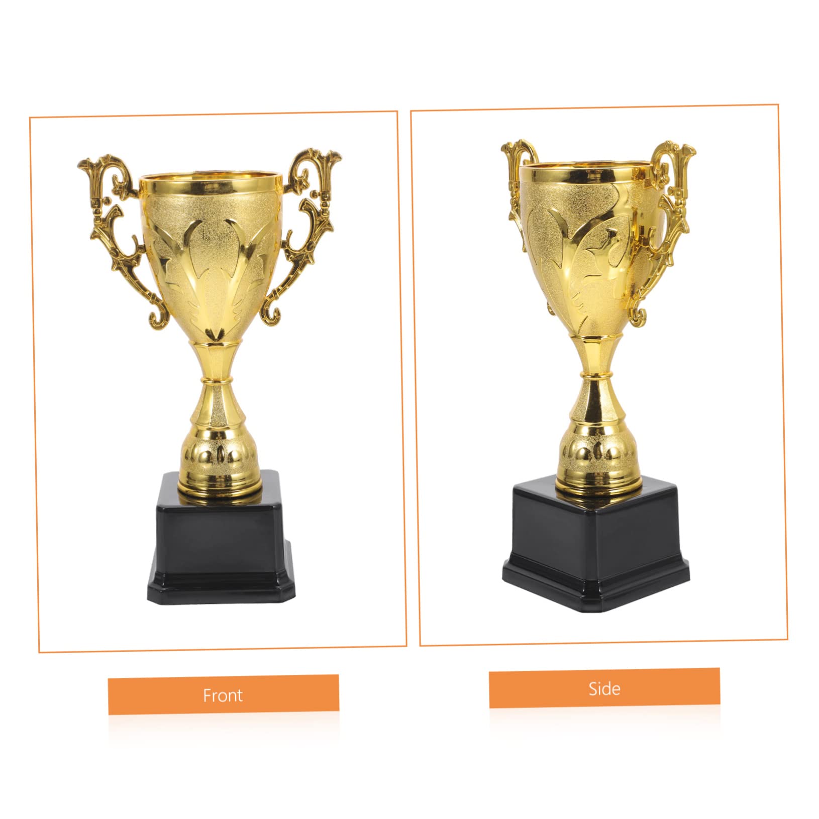 BELLIFFY Kids Plastic Soccer Trophy Toy Set - Mini Champion Awards for Boys & Girls - Silver Sports Prize for Birthday Party, School Competition & Youth Soccer Tournament