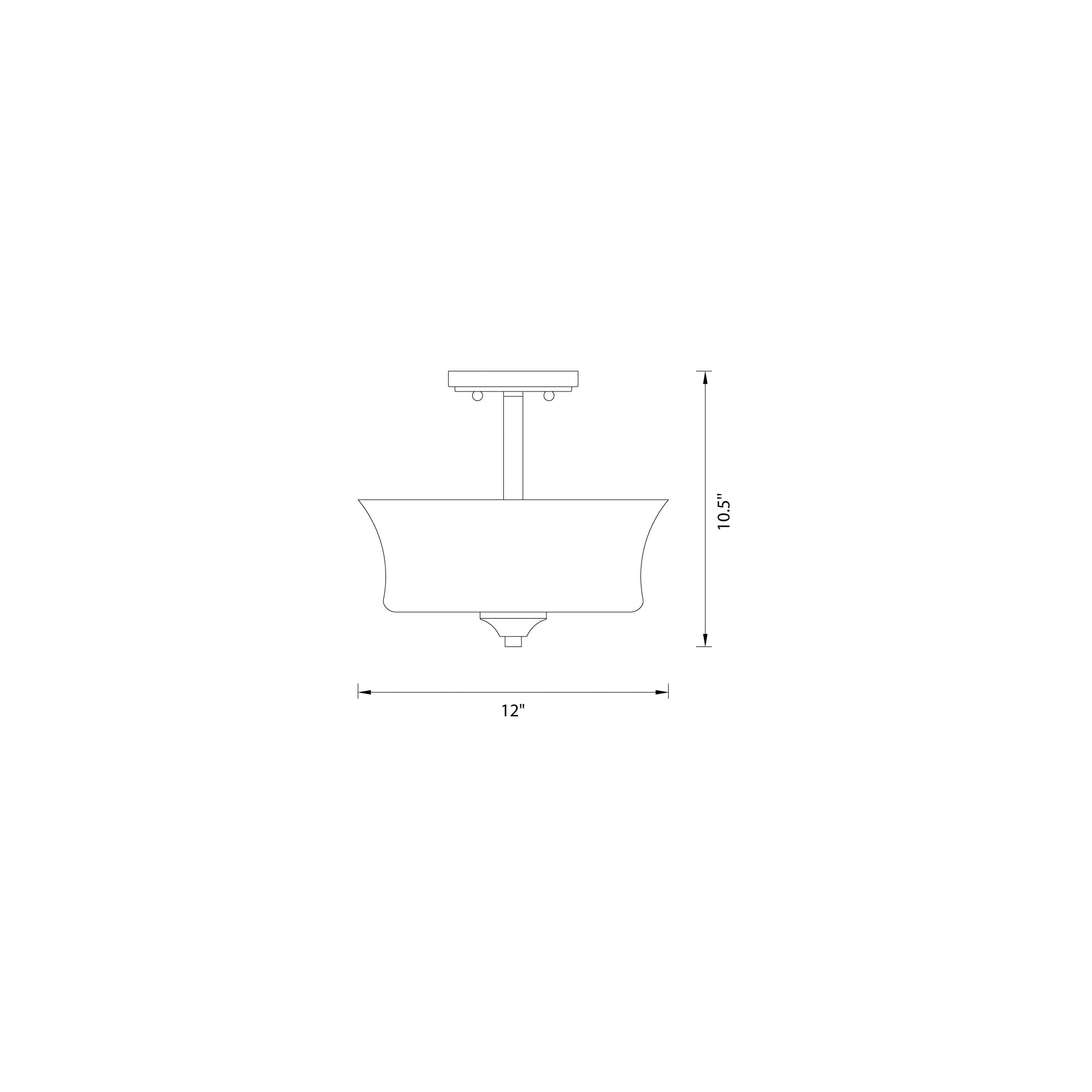 DESIGNERS FOUNTAIN Bronson 2-Light Semi Flush Mount Ceiling Fixture in Matte Black - Modern Hallway & Bedroom Lighting (Model D278M-SF-MB)