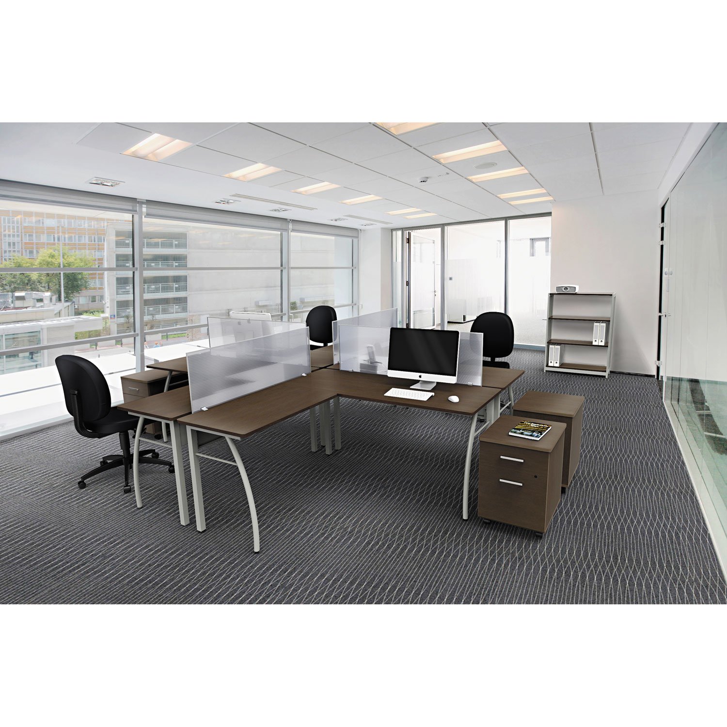 Trento Line L-Shaped Desk for Home Office - Modern Computer Desk with Storage Shelf, Space-Saving Corner Desk for Small Spaces - Perfect for Gaming, Study & Remote Work