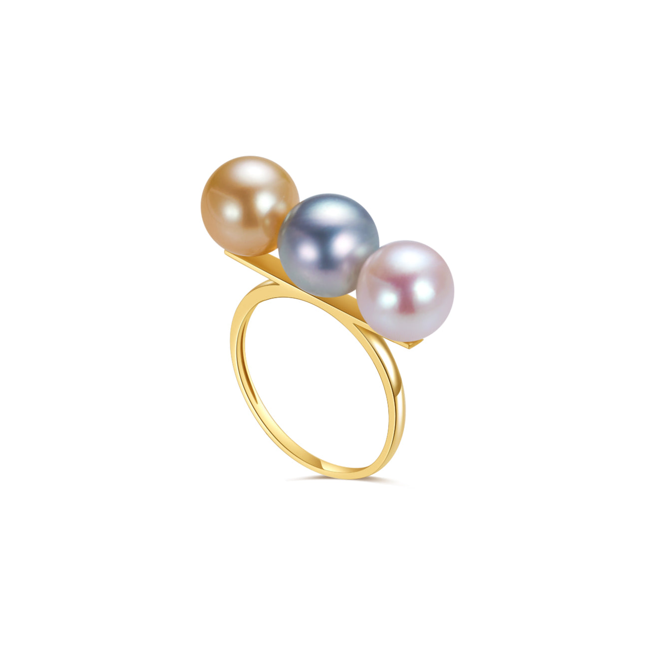 18K Solid Gold South Sea Golden Pearl Ring KR00080 | HARMONY - Elegant Jewelry for Weddings, Anniversaries & Special Occasions
