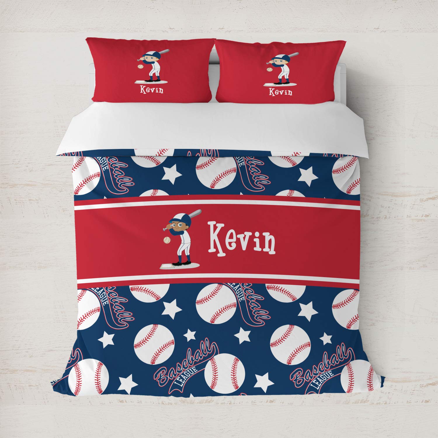 Custom Baseball Duvet Cover Set - Full/Queen Size Bedding for Sports Fans - Perfect for Boys' Rooms, Game Day Decor & Baseball Themed Bedrooms