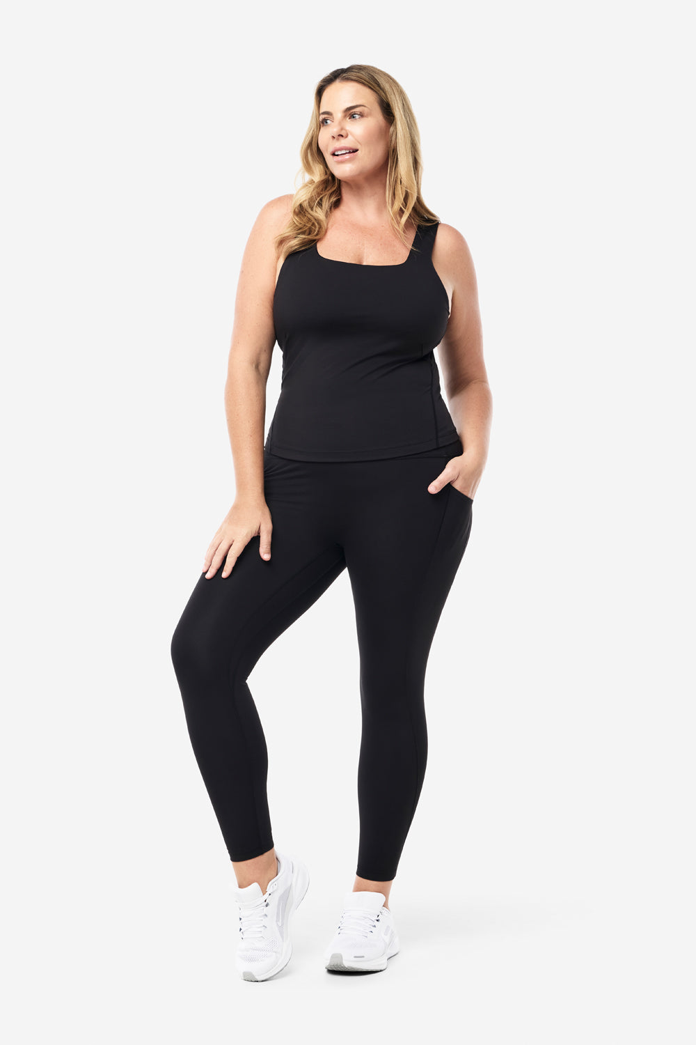 Women's Shelf Bra Base Tank Top - Seamless Comfort Fit - Black | Perfect for Layering, Yoga & Everyday Wear