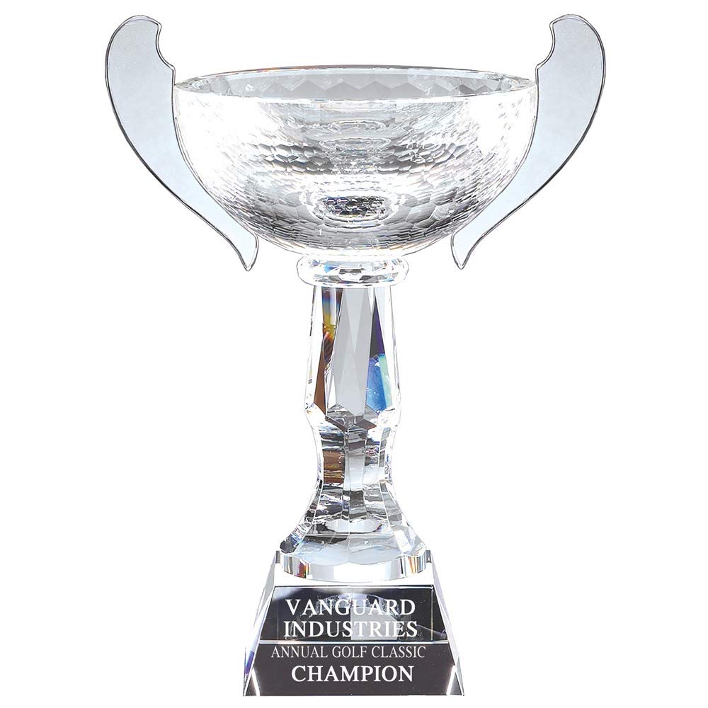 Engravable Crystal Trophy Cup - 10 Inch Custom Award for Employee, School & Sports Recognition | Perfect for Work & Leadership Awards