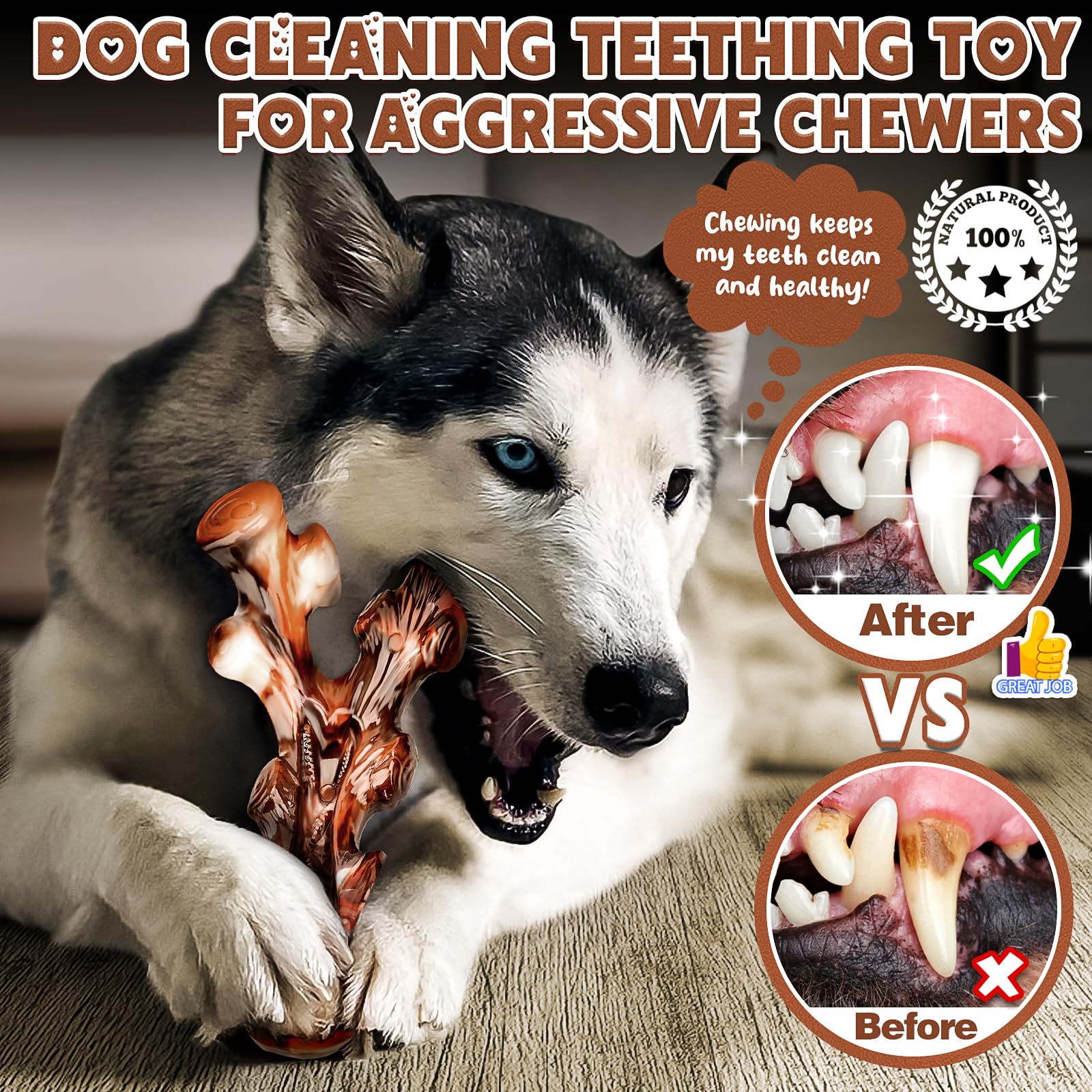 Durable 4-Pack Dog Chew Toys for Aggressive Chewers - Long-Lasting Heavy Duty Chew Bones for Medium Dogs, Teeth Cleaning & Boredom Relief - Perfect for Indoor Play, Crate Training & Outdoor Adventures