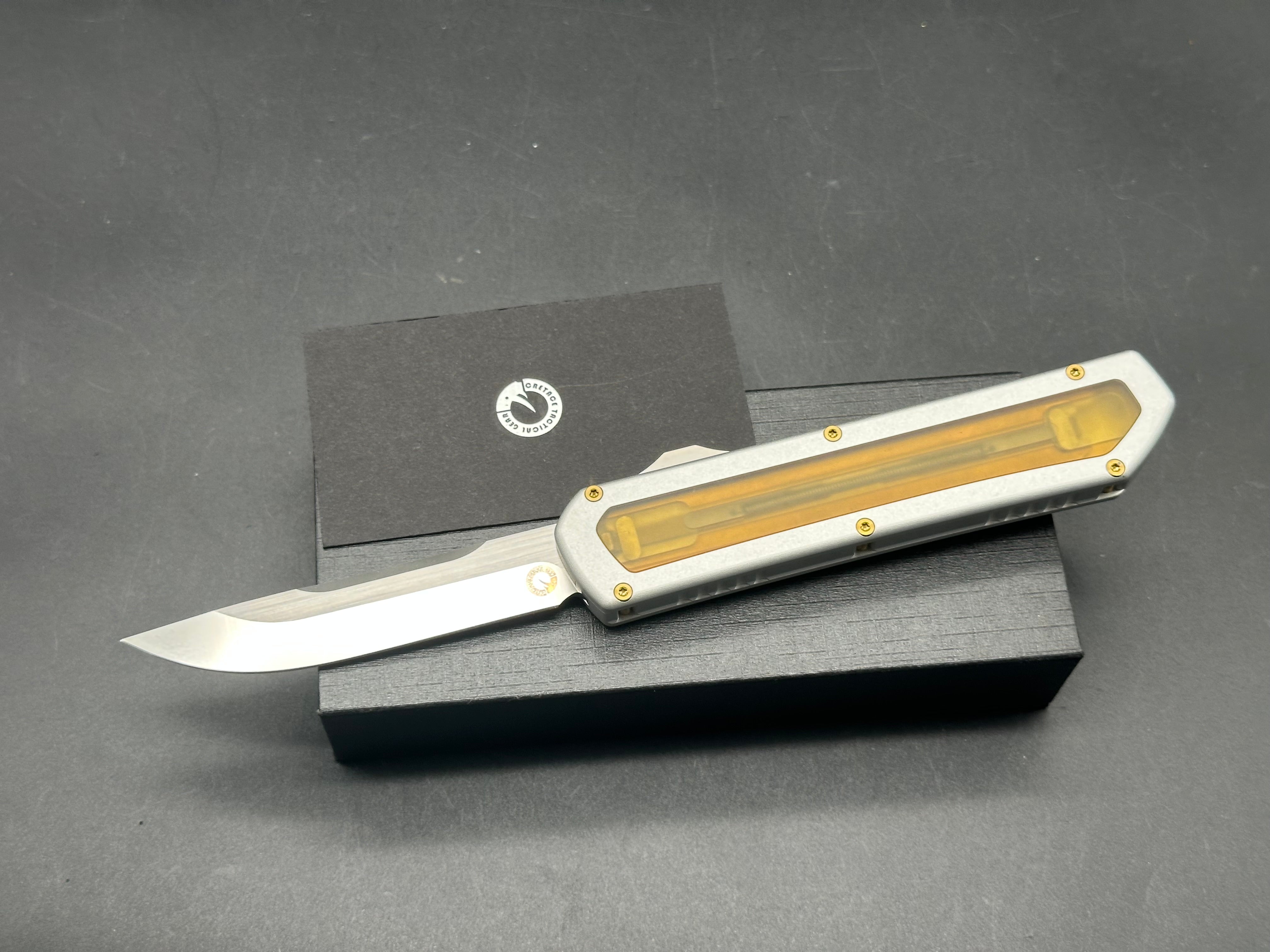 CRETACE ARES SERIES Tactical Knife - N690 Steel Blade, Ultem PEI & 6061 Aluminum Handle with TC4 Titanium Clip - Outdoor Survival, Camping, Hunting Gear