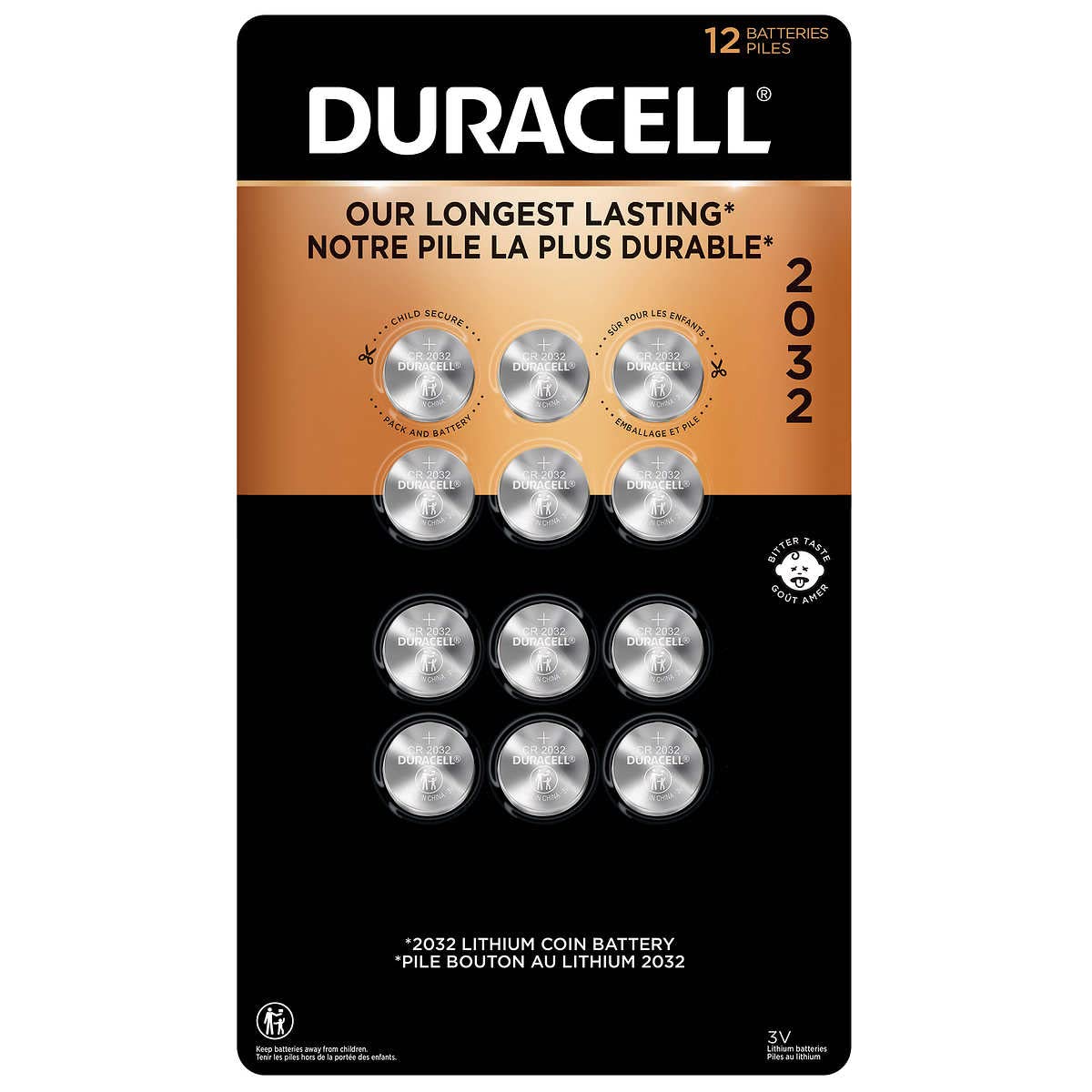Duracell DL2032 Duralock Lithium Coin Batteries (12-Pack, 2x6) - Long-Lasting Power for Watches, Key Fobs, Calculators & Electronics
