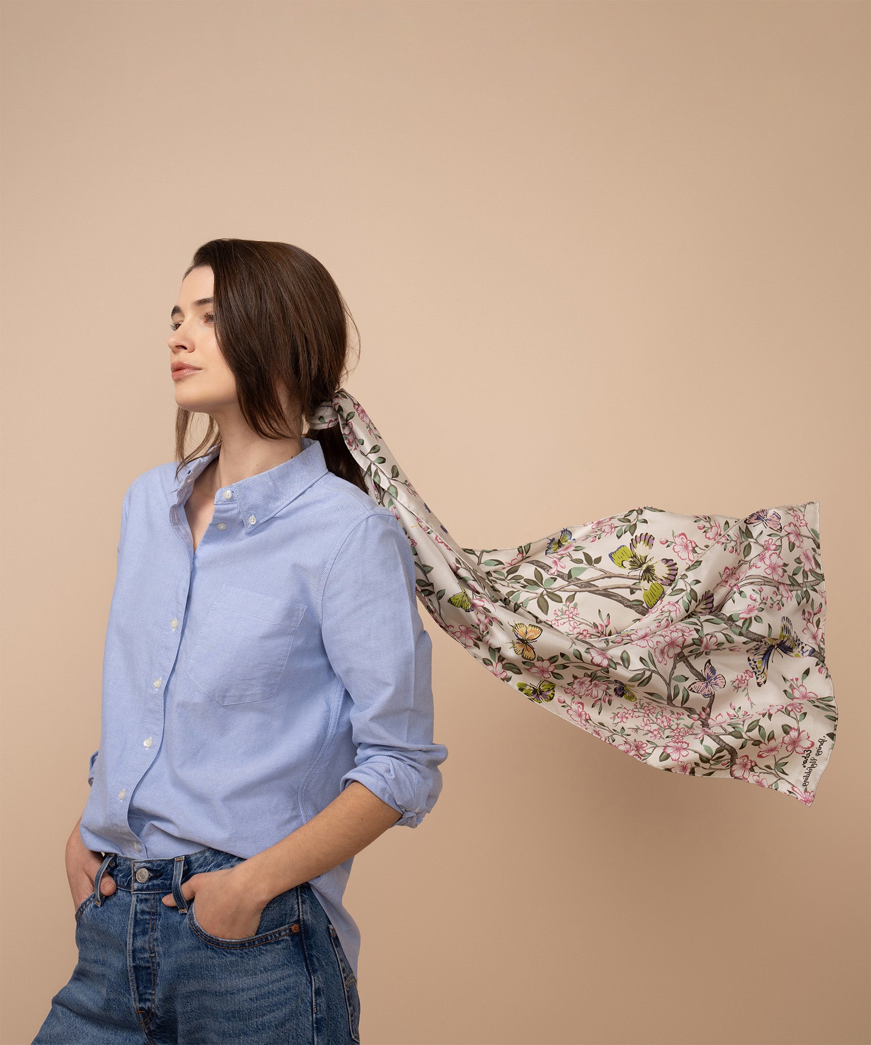 Elegant Spring Unfolding Silk Oblong Scarf - Lightweight Fashion Accessory for Women - Perfect for Office, Party & Travel Outfits