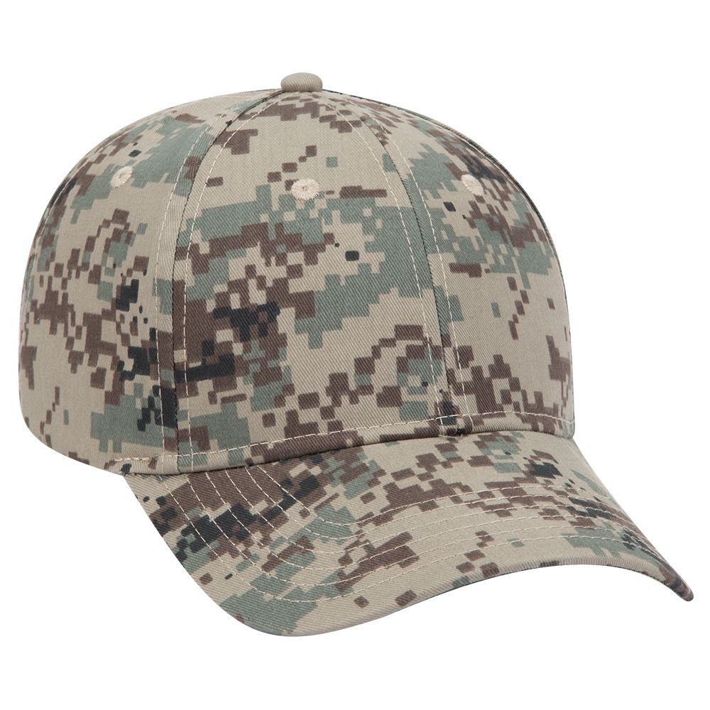OTTO Digital Camouflage Cotton Blend Twill 6-Panel Low Profile Baseball Cap - Military Style Unisex Adjustable Hat for Outdoor, Hunting, and Casual Wear