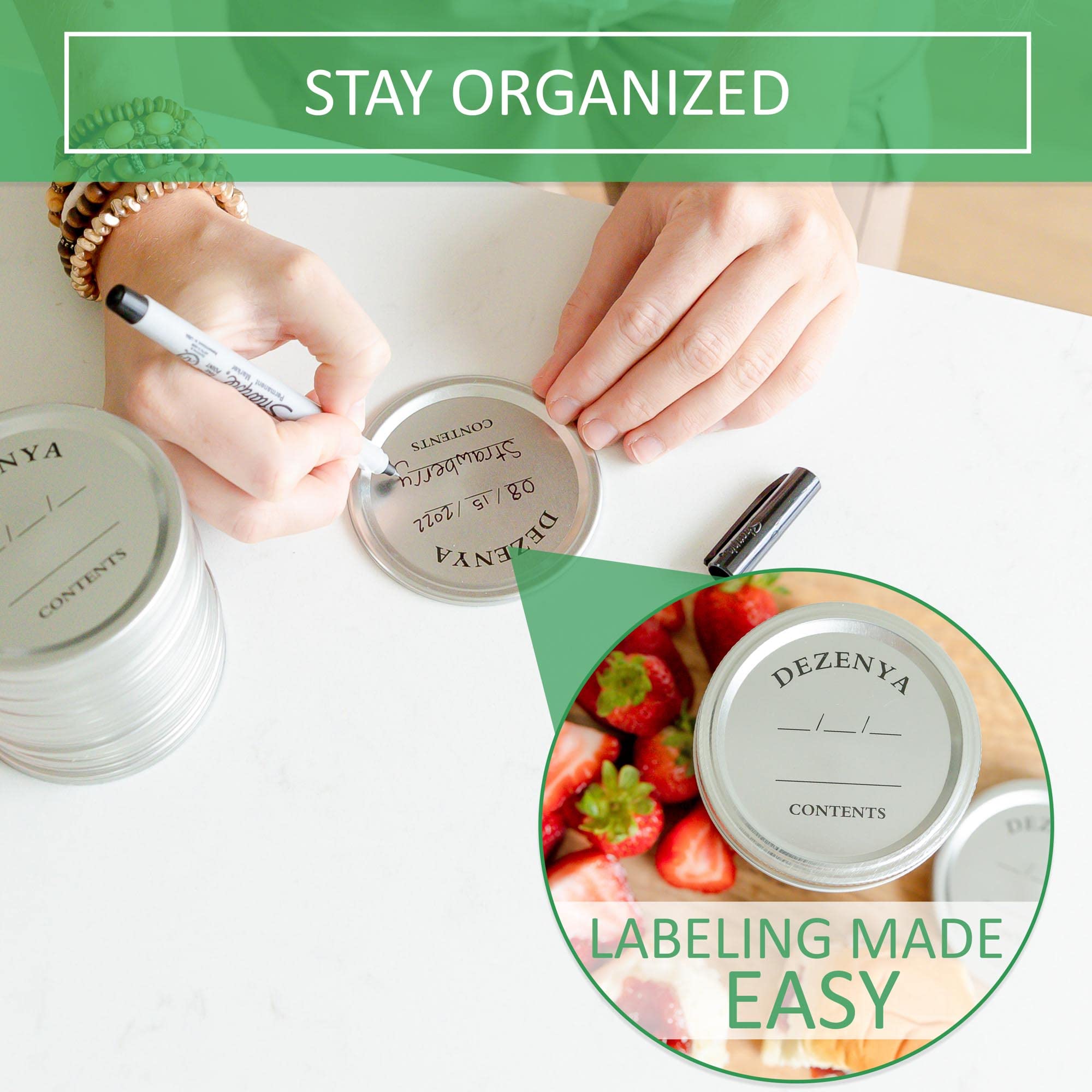 100-Pack WIDE Mouth Canning Lids - Premium Metal Lids with Strong Silicone Seals for Mason Jars | Airtight Food Preservation & Long-Term Storage | Ideal for Pickling, Canning Fruits, Vegetables & Meal Prep
