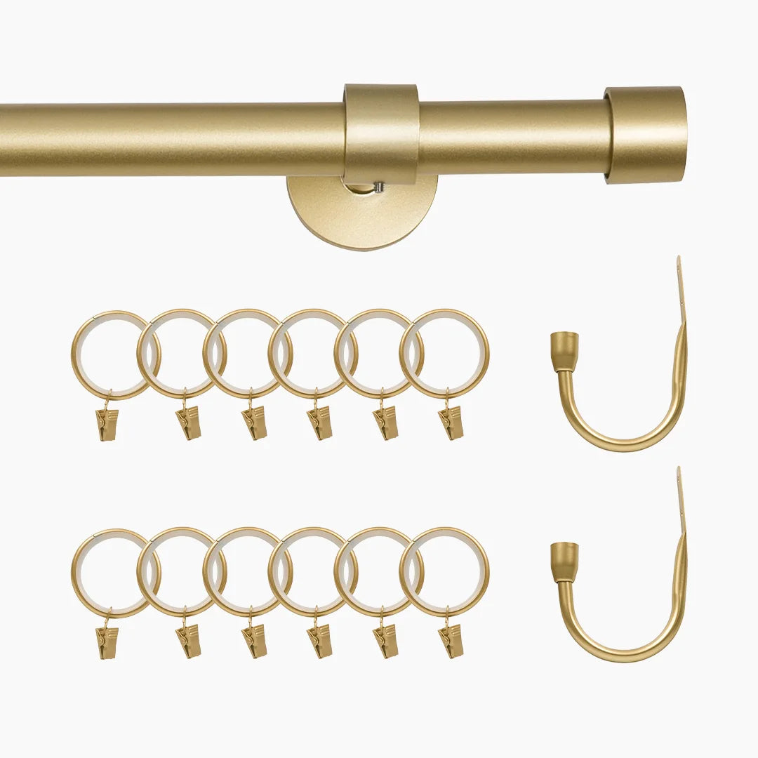 Jaylon Window Curtain Rods Set - Adjustable Tension Rods for Windows & Doors - Heavy Duty Curtain Hardware Collection (Perfect for Living Room, Bedroom, Kitchen & Dorm Decor)