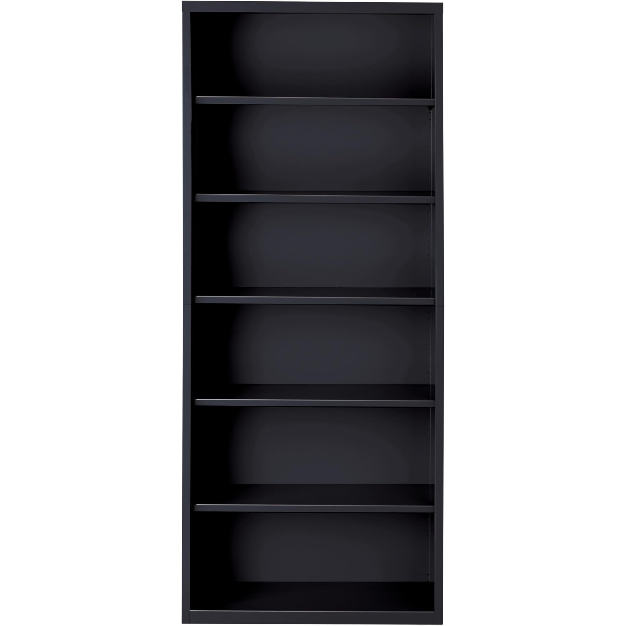 Lorell LLR41294 Fortress Series Steel Black Bookcase - 34.5