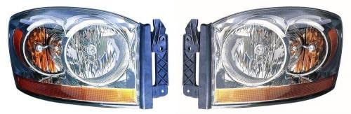 Dodge Ram 1500 Headlights Assembly (2006) - CAPA Certified - Left & Right for Extended Crew Cab - Perfect for Night Driving & Off-Road Use