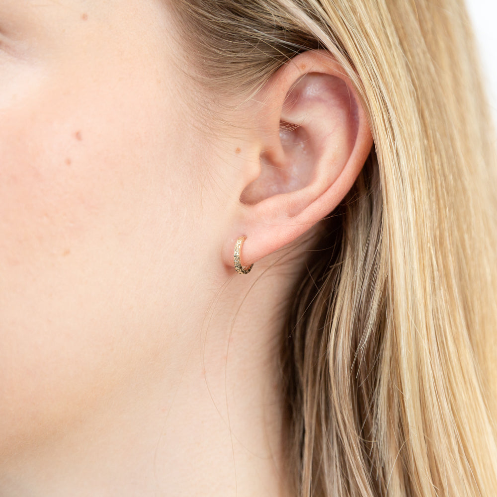 9ct Yellow Gold 8mm Dicut Hoop Earrings for Women - Classic Dainty Everyday Jewelry - Perfect for Work, Date Night & Special Occasions