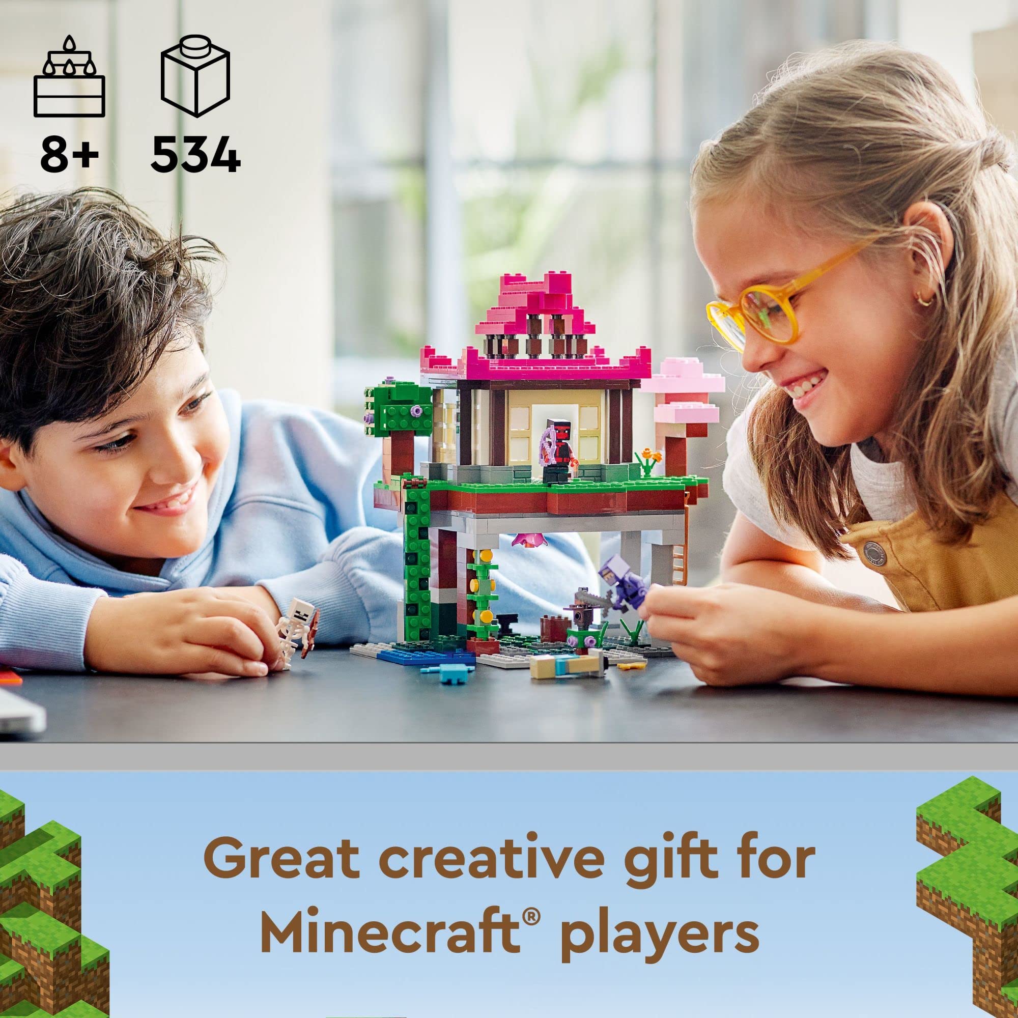 LEGO Minecraft The Training Grounds Building Set 21183 - Creative Toy for Kids Ages 8+ with House, Cave, Trapdoor & Ninja, Rogue, Bat Figures - Perfect for Minecraft Fans, Birthday Gifts & STEM Learning Activities
