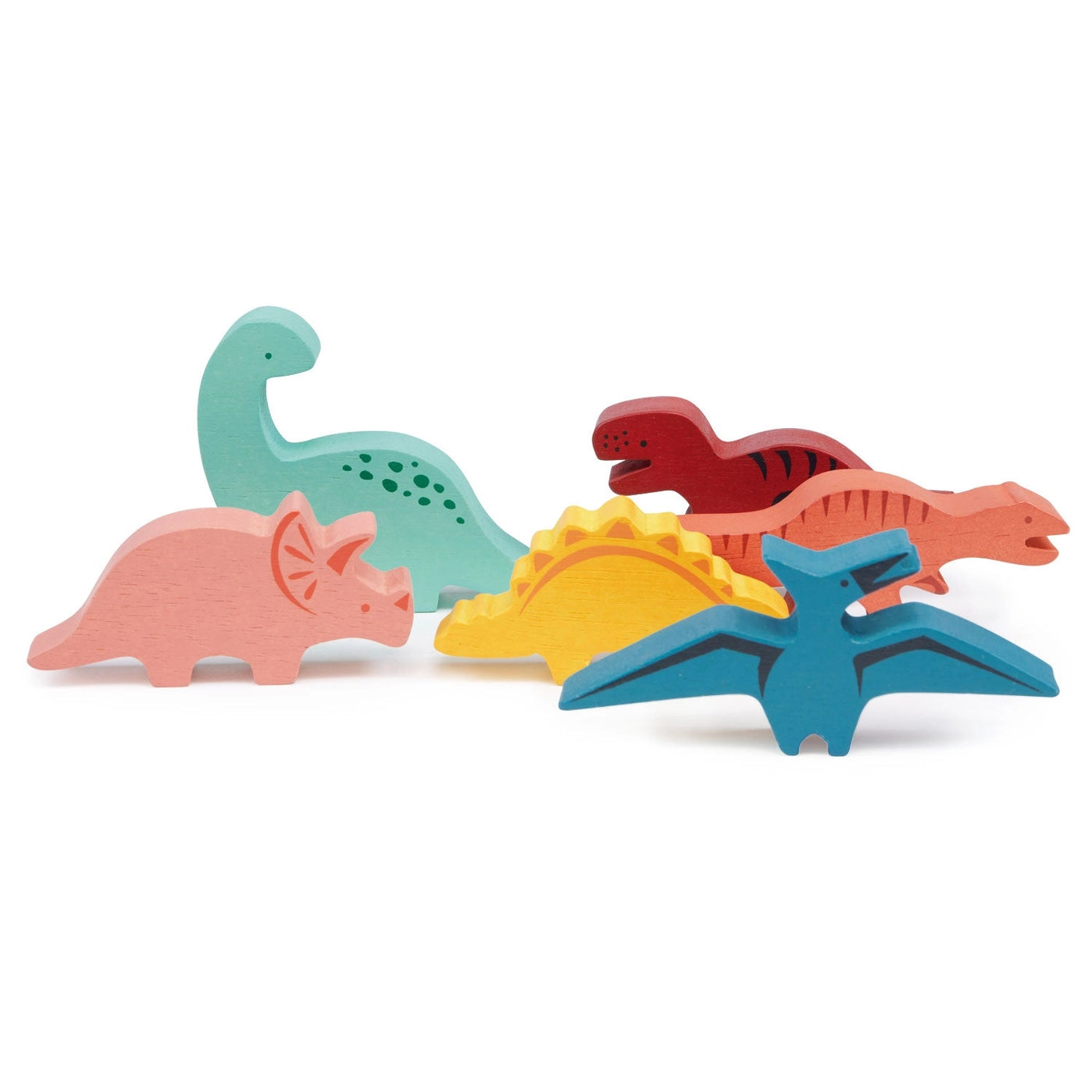 Happy Stacking Dinosaurs Wooden Toy Set - Montessori Learning & Educational Stacking Game for Toddlers & Kids - Perfect for Preschool, Daycare & Home Playtime
