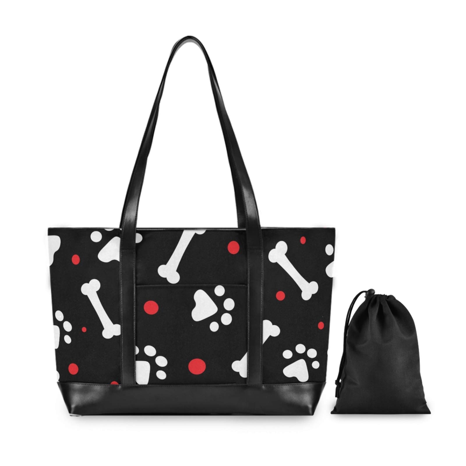ALAZA Cute Dog Paw Print 15.6 Inch Laptop Tote Bag for Women - Stylish Work Purse & Teacher Laptop Organizer - Perfect for Office, School & Travel