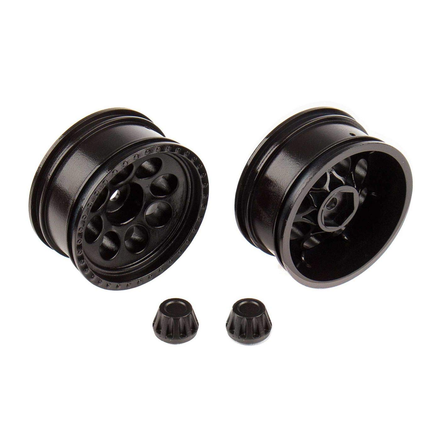 Team Associated CR12 Tioga Black Wheels ASC41085 - High-Performance RC Car Wheels for Off-Road Racing and Crawling