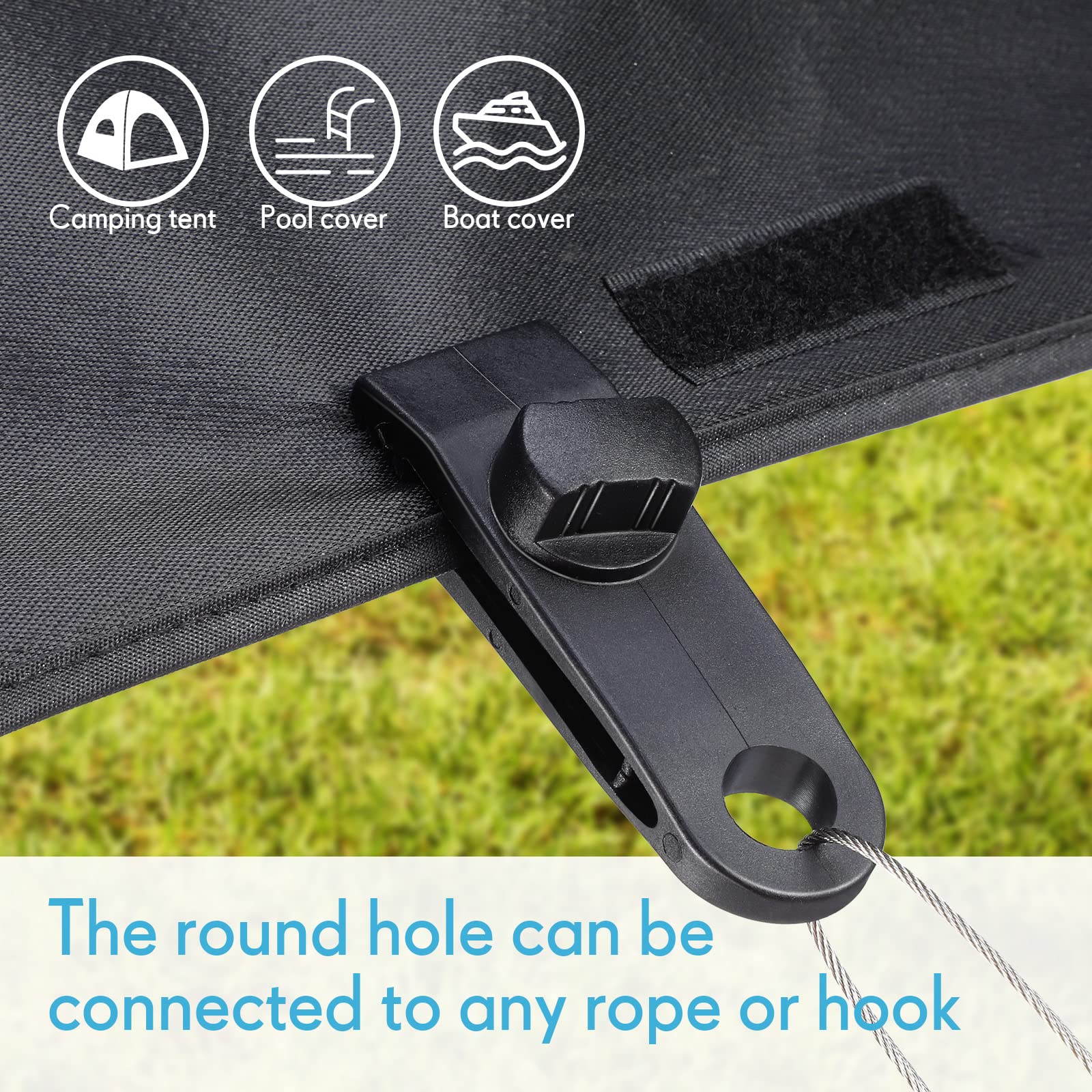 Heavy Duty Tarp Clips 60 Pack - Yalikop Thumb Screw Lock Clamps for Camping, Pool Covers, Boat & Canopy Tarps - Secure Tent, Awning, Hammock & Swimming Pool Protection - Perfect for Outdoor Adventures & Storm Protection