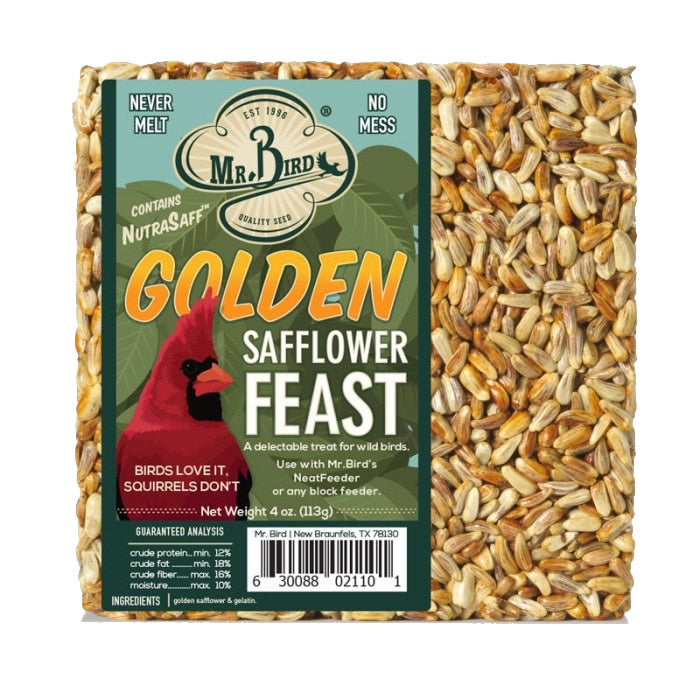 Premium Golden Safflower Feast Blocks for Birds - 3 Pack | Nutritious Wild Bird Food Treat | Perfect for Backyard Feeders & Garden Bird Watching