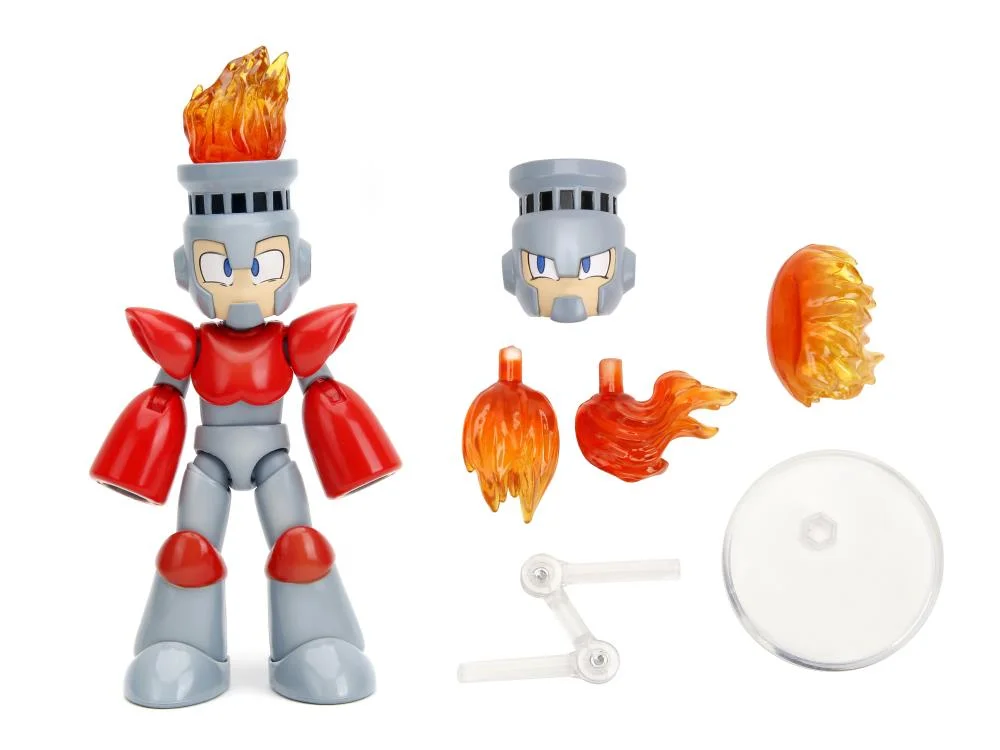Jada Toys Mega Man Fire Man 1/12 Scale 6-Inch Action Figure - Collectible Toy for Display, Gaming Enthusiasts & Anime Fans