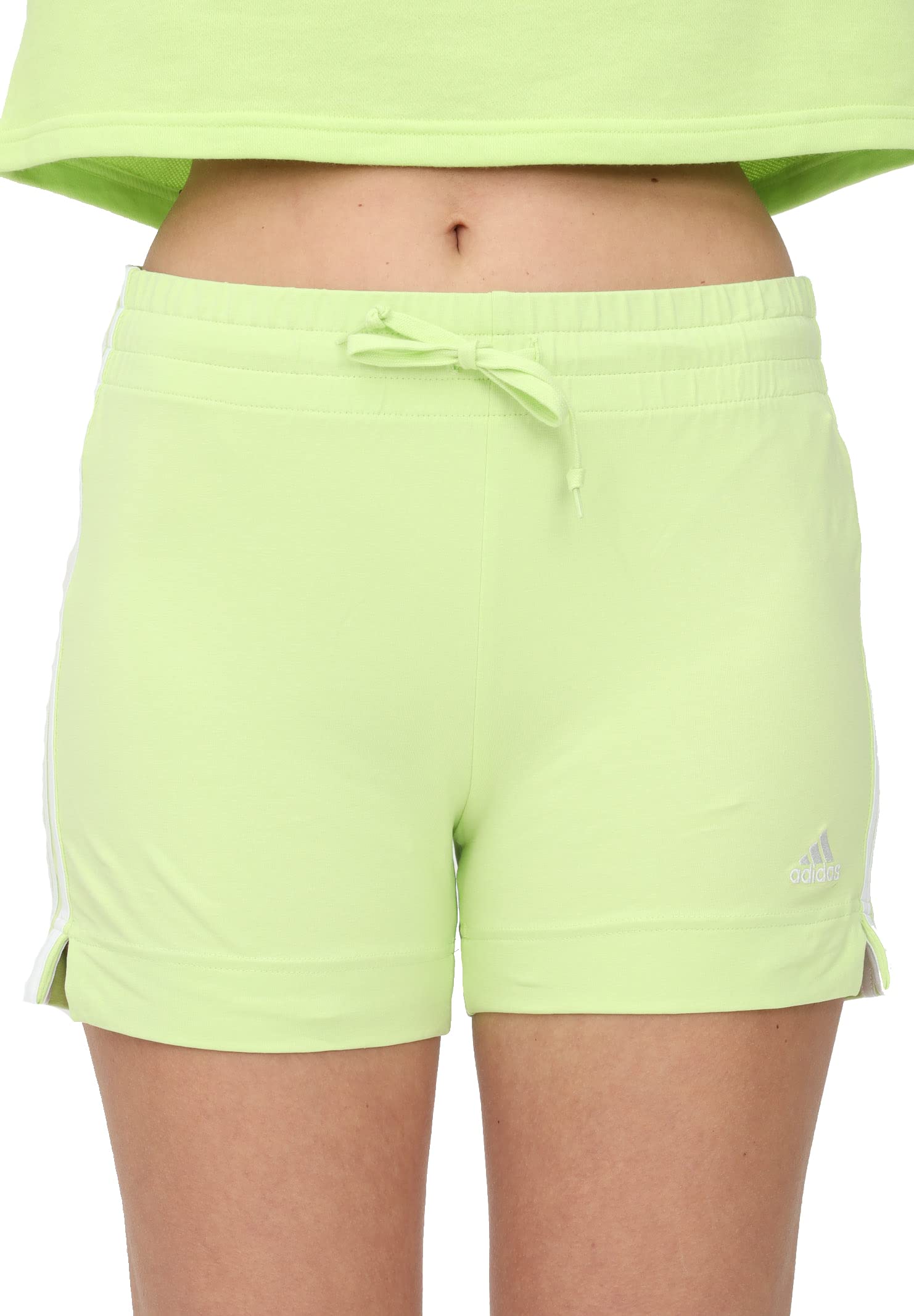 adidas Women's Essentials Slim 3-Stripes Athletic Shorts - Lightweight Workout Running Yoga Gym Activewear for Women