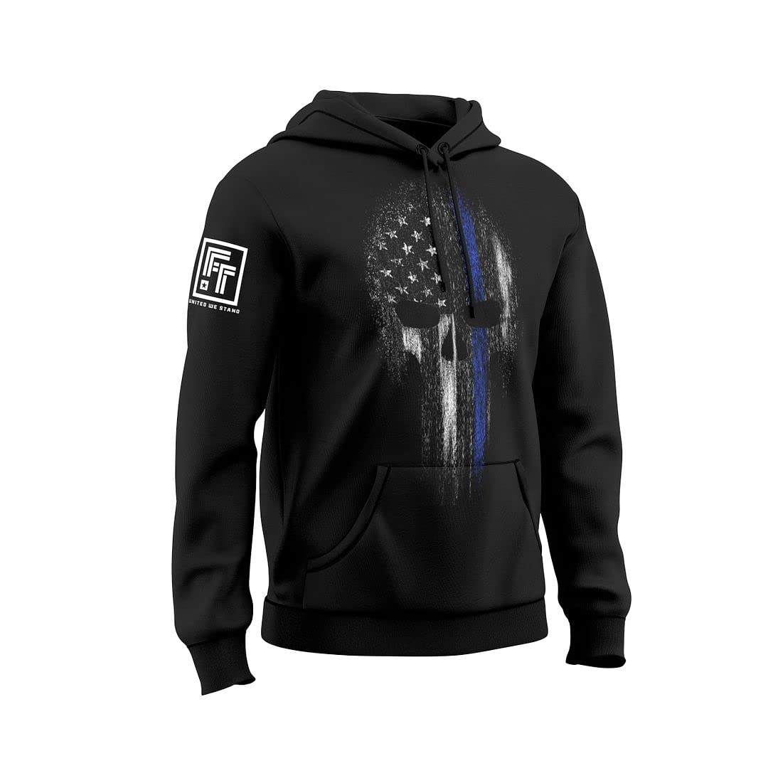 USA Flag Skull Hoodie - Patriotic Men's Sweatshirt for Casual Wear