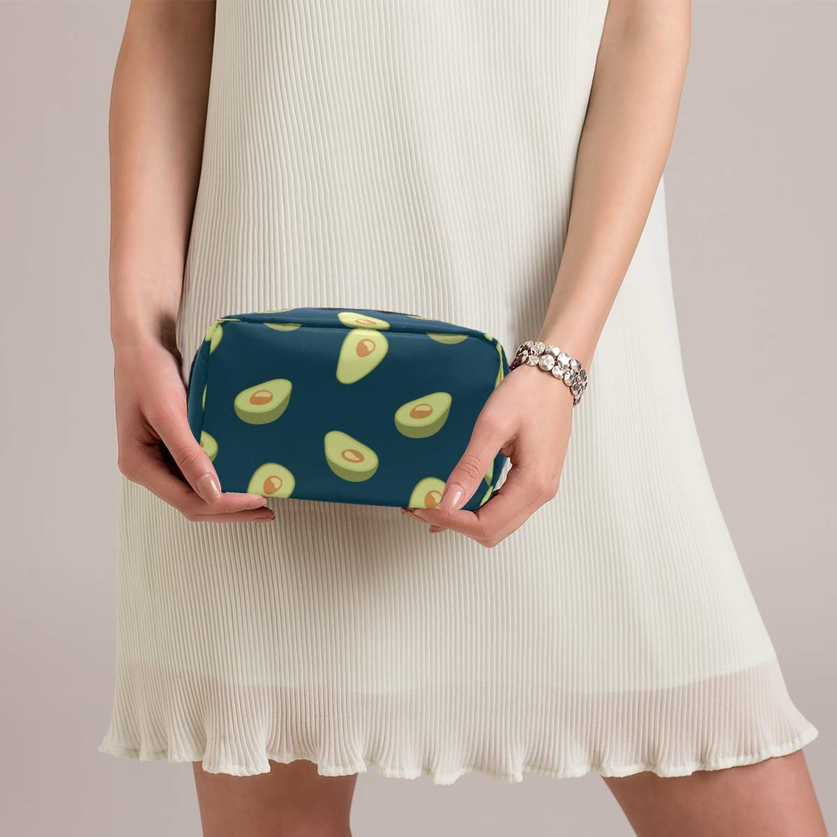 MOYYO Avocado Makeup Bag - Portable Cosmetic Organizer for Women & Girls | Lightweight Travel Toiletry Bag | Healthy Fruits Design | Perfect for Gym, Travel & Daily Use