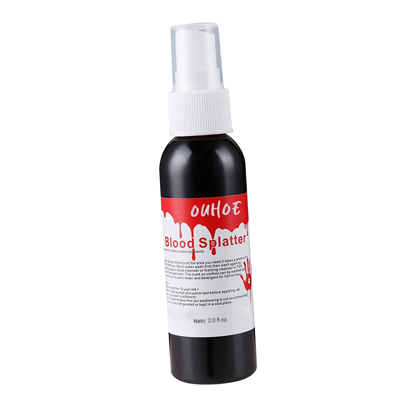 LOVIVER Halloween Blood Splatter Spray - 60ml Fake Blood for Halloween Makeup, Haunted Houses, Cosplay, Theater & Movie Effects - Perfect for Costumes, Special FX & Scary Decorations