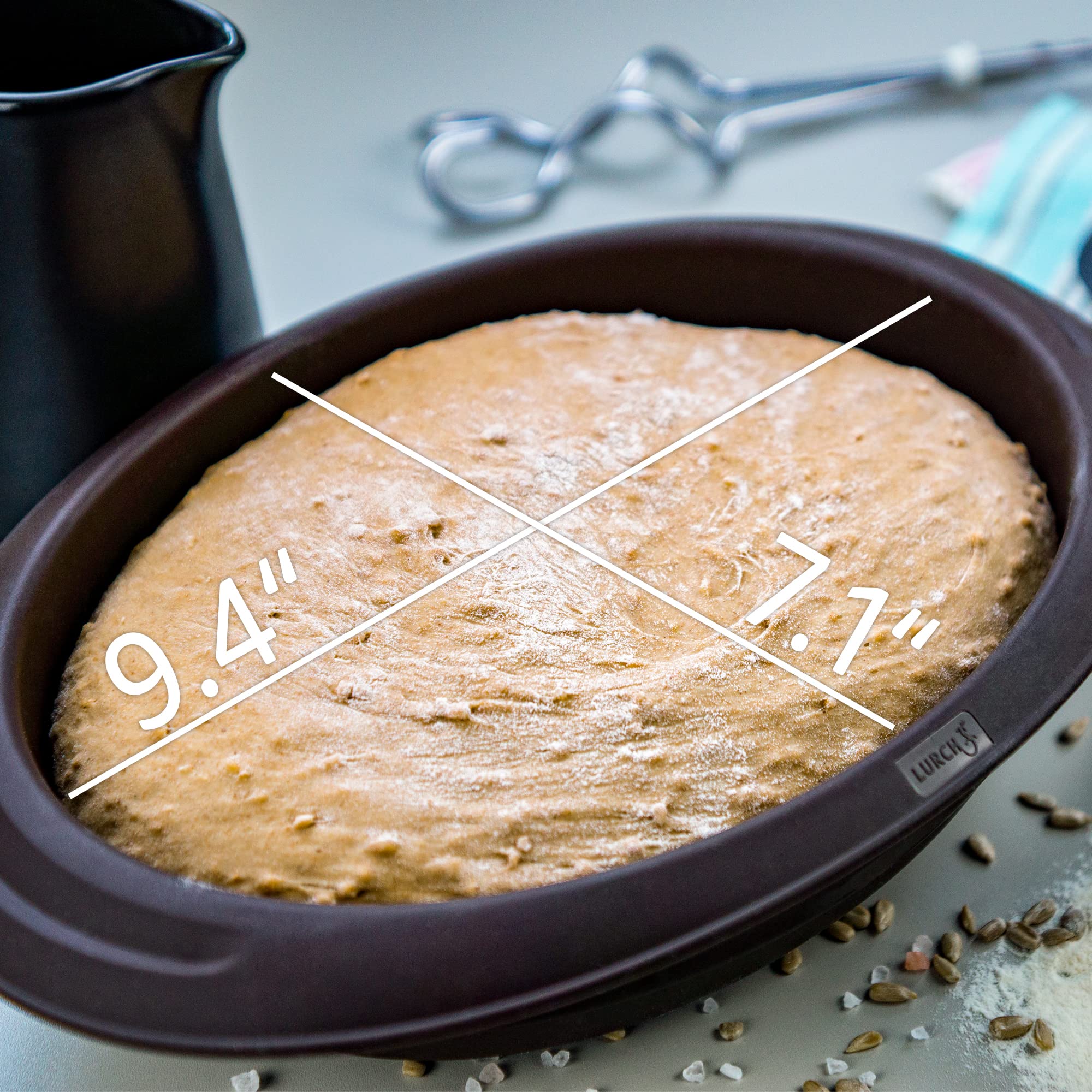 Premium BPA-Free Platinum Silicone Oval Bread Pan - 9.4
