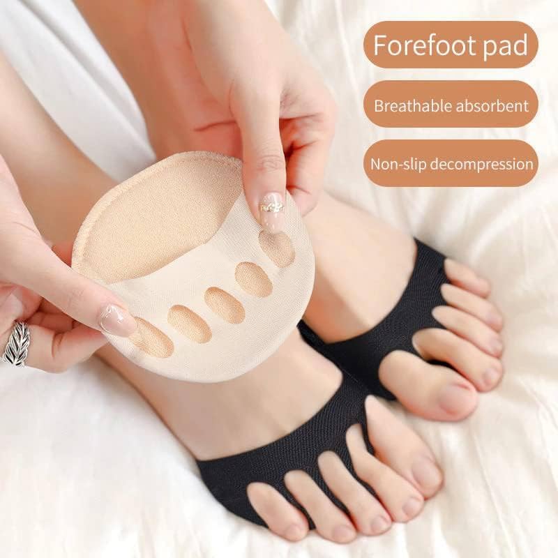 Prishva® Women's Forefoot Pads for High Heels - Non-Slip Toe Socks, Reusable Ball of Foot Cushions with Honeycomb Fabric, Metatarsal Pads & Invisible Forefoot Socks for All-Day Comfort - Perfect for Work, Parties and Special Occasions
